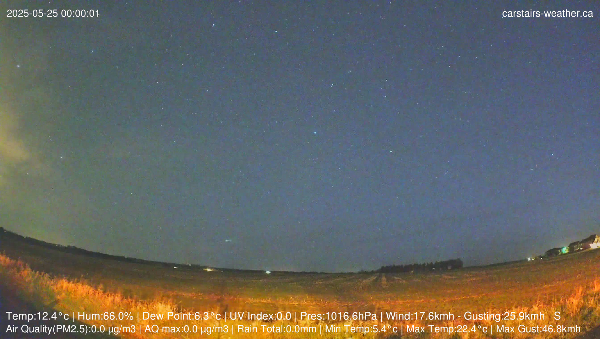 time-lapse frame, Carstairs Sky Cam webcam