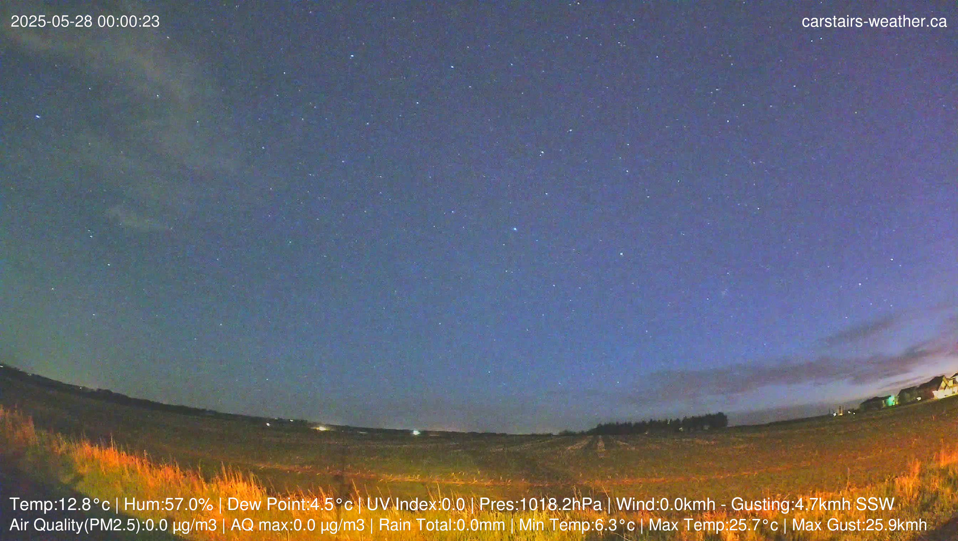 time-lapse frame, Carstairs Sky Cam webcam