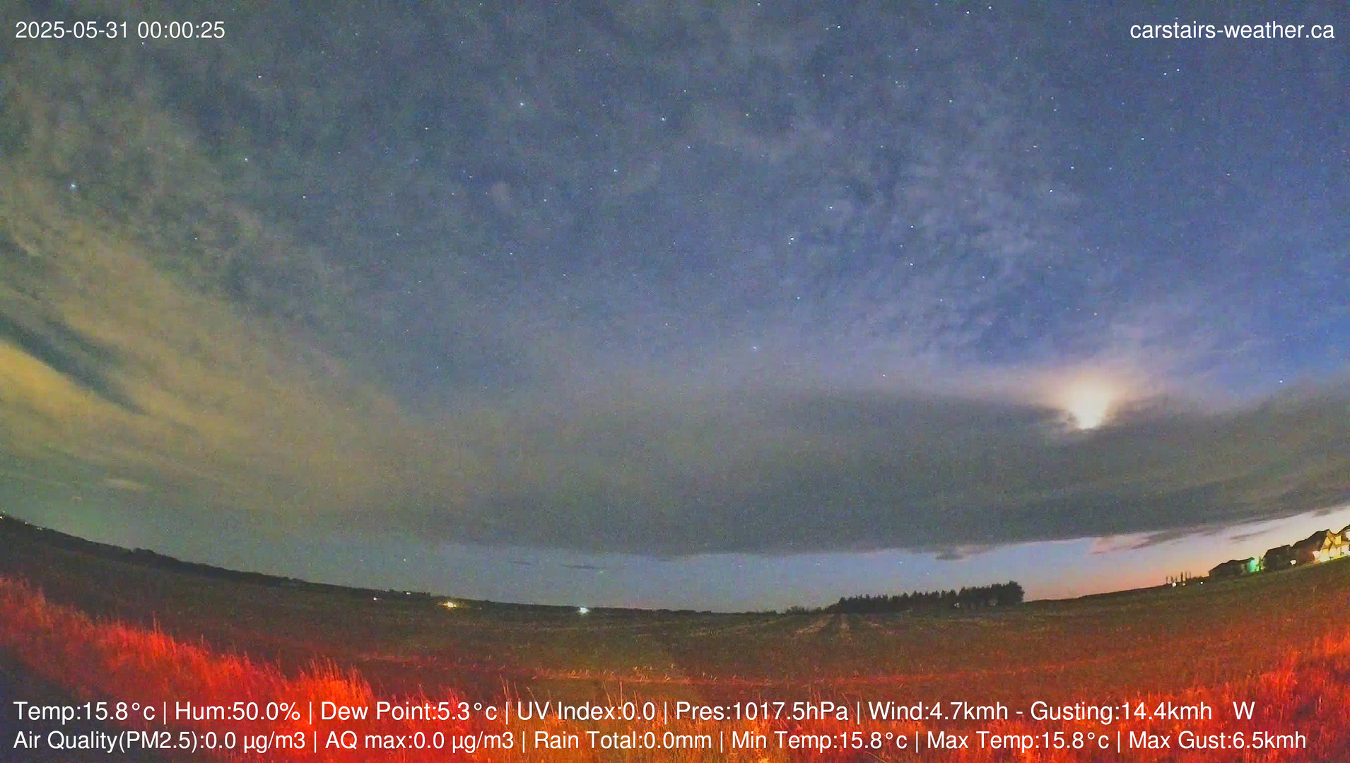 time-lapse frame, Carstairs Sky Cam webcam