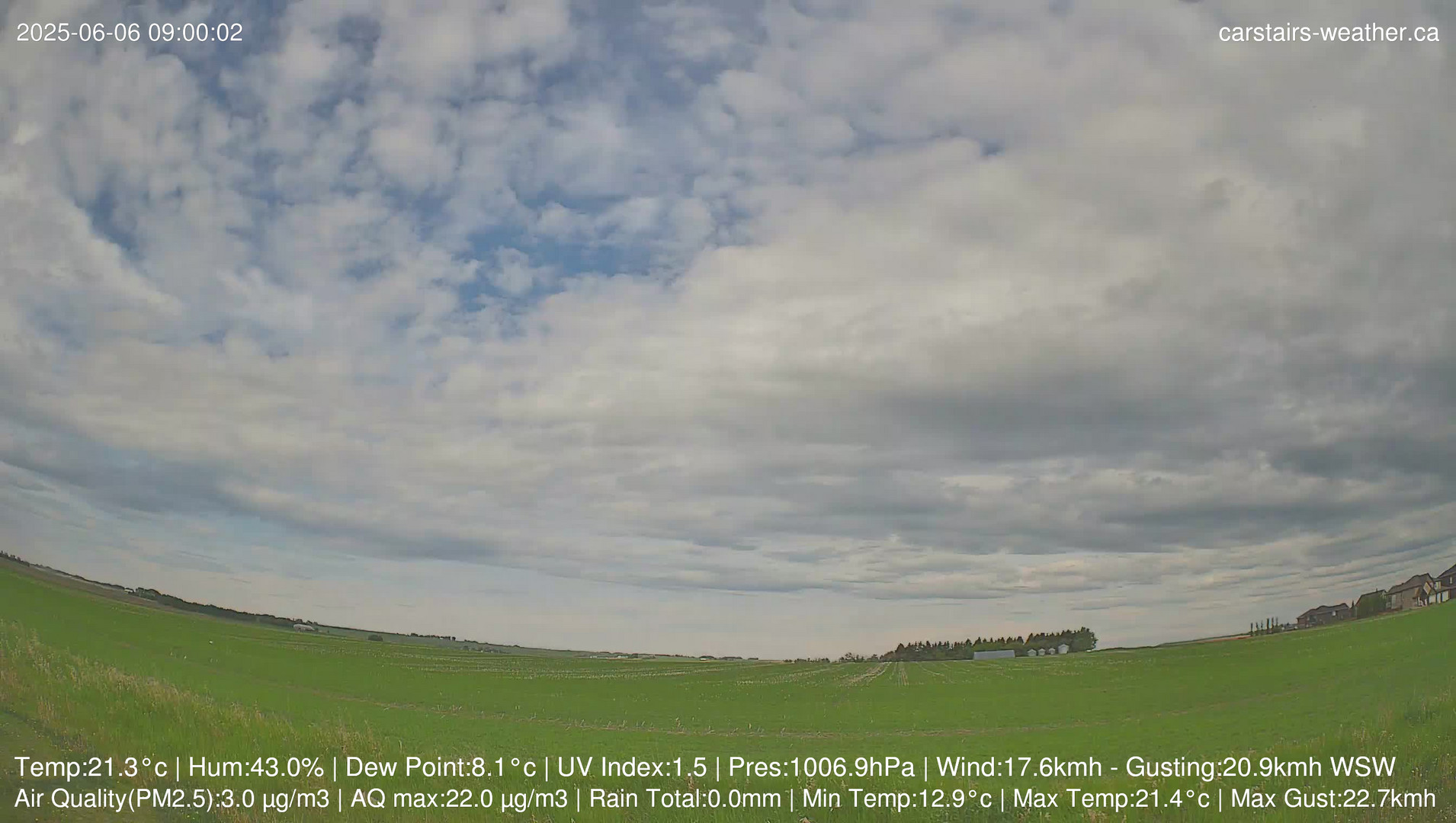 time-lapse frame, Carstairs Sky Cam webcam