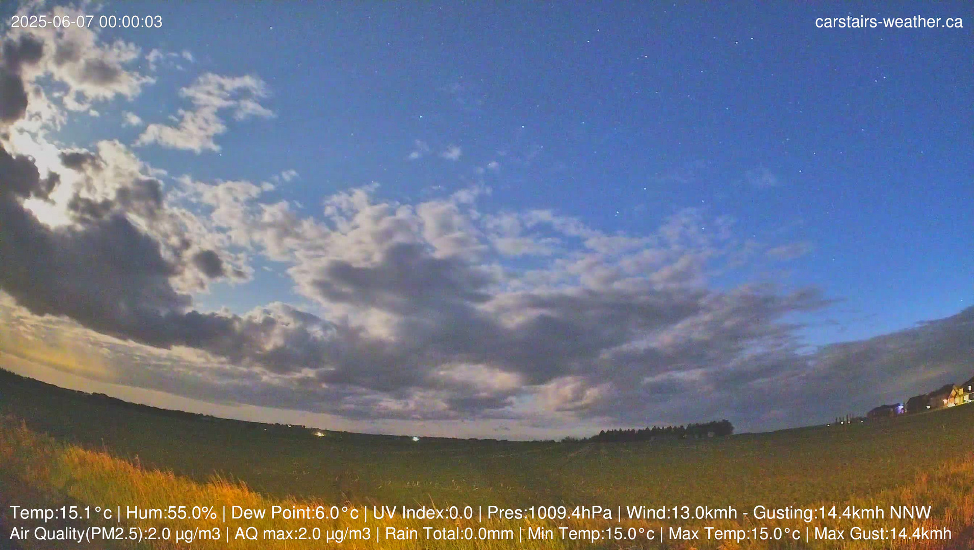 time-lapse frame, Carstairs Sky Cam webcam