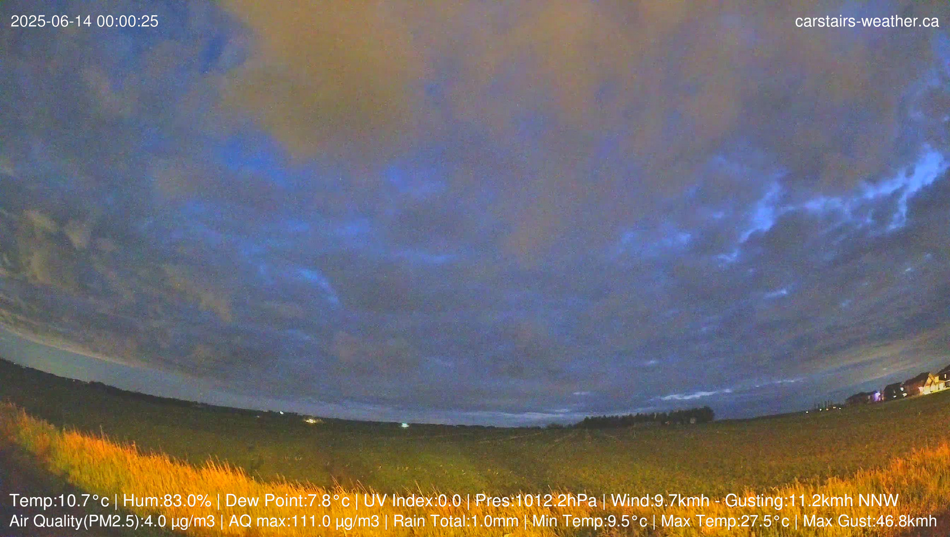 time-lapse frame, Carstairs Sky Cam webcam