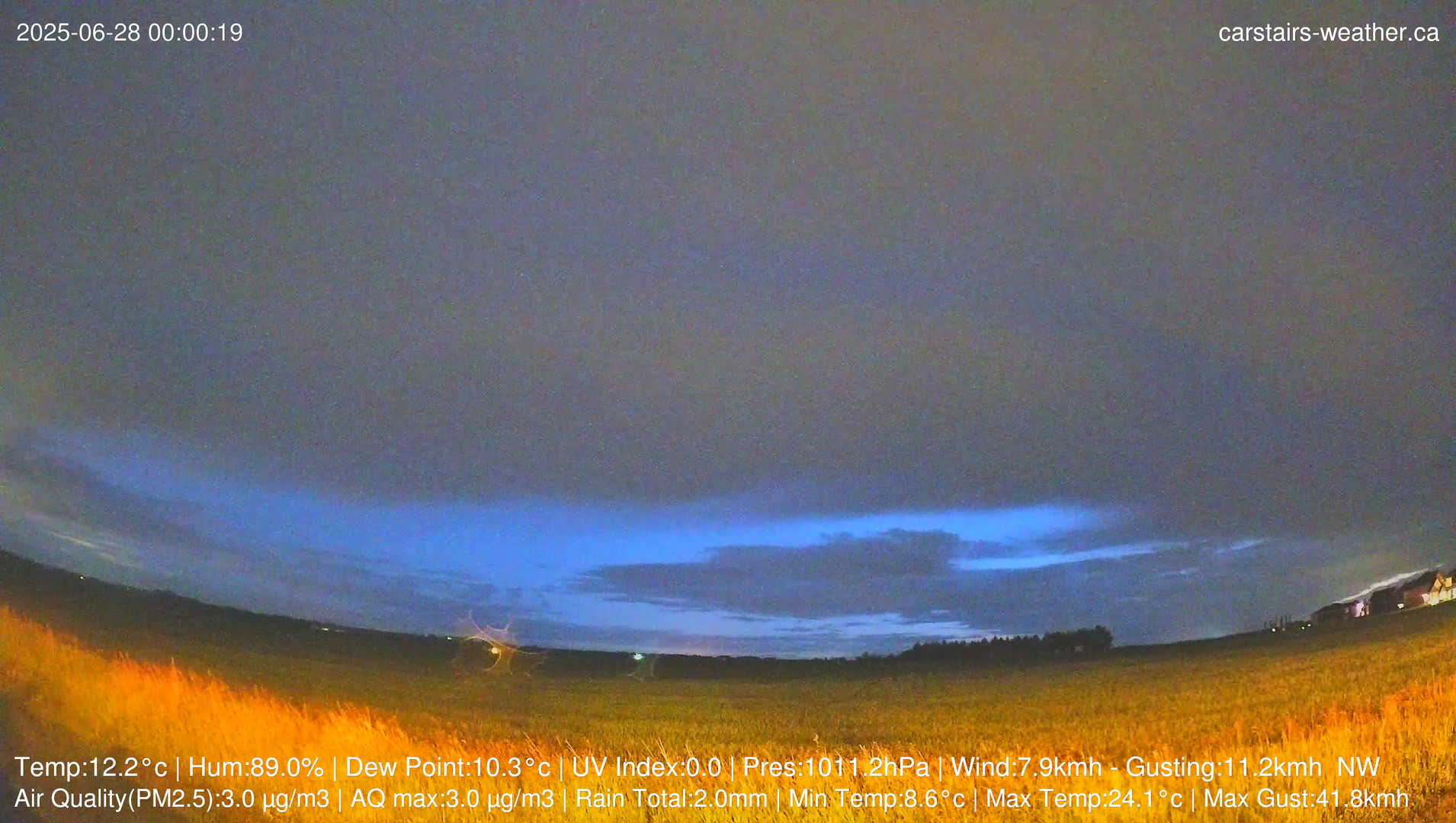 time-lapse frame, Carstairs Sky Cam webcam