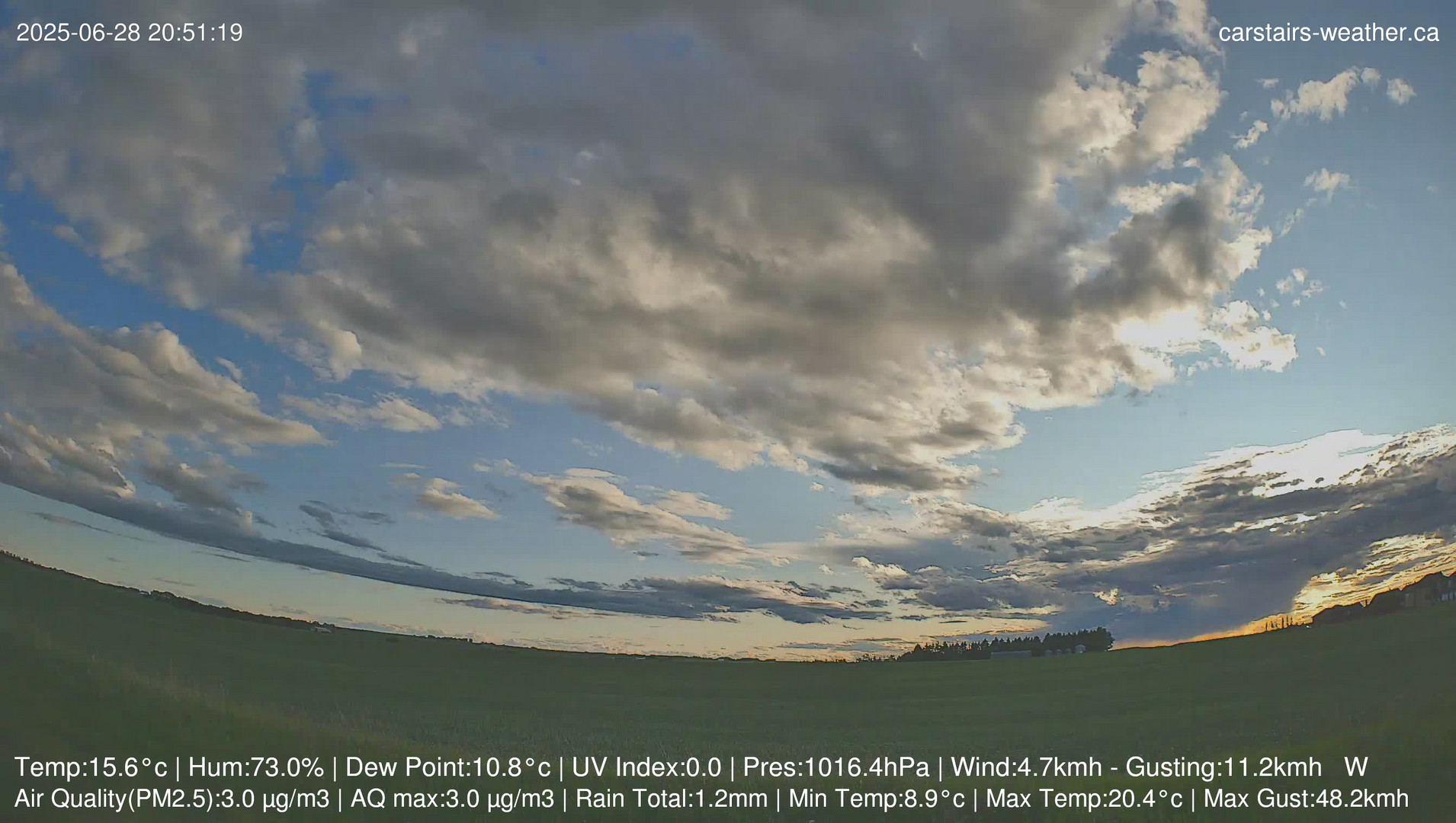 time-lapse frame, June 28 - Sunset webcam