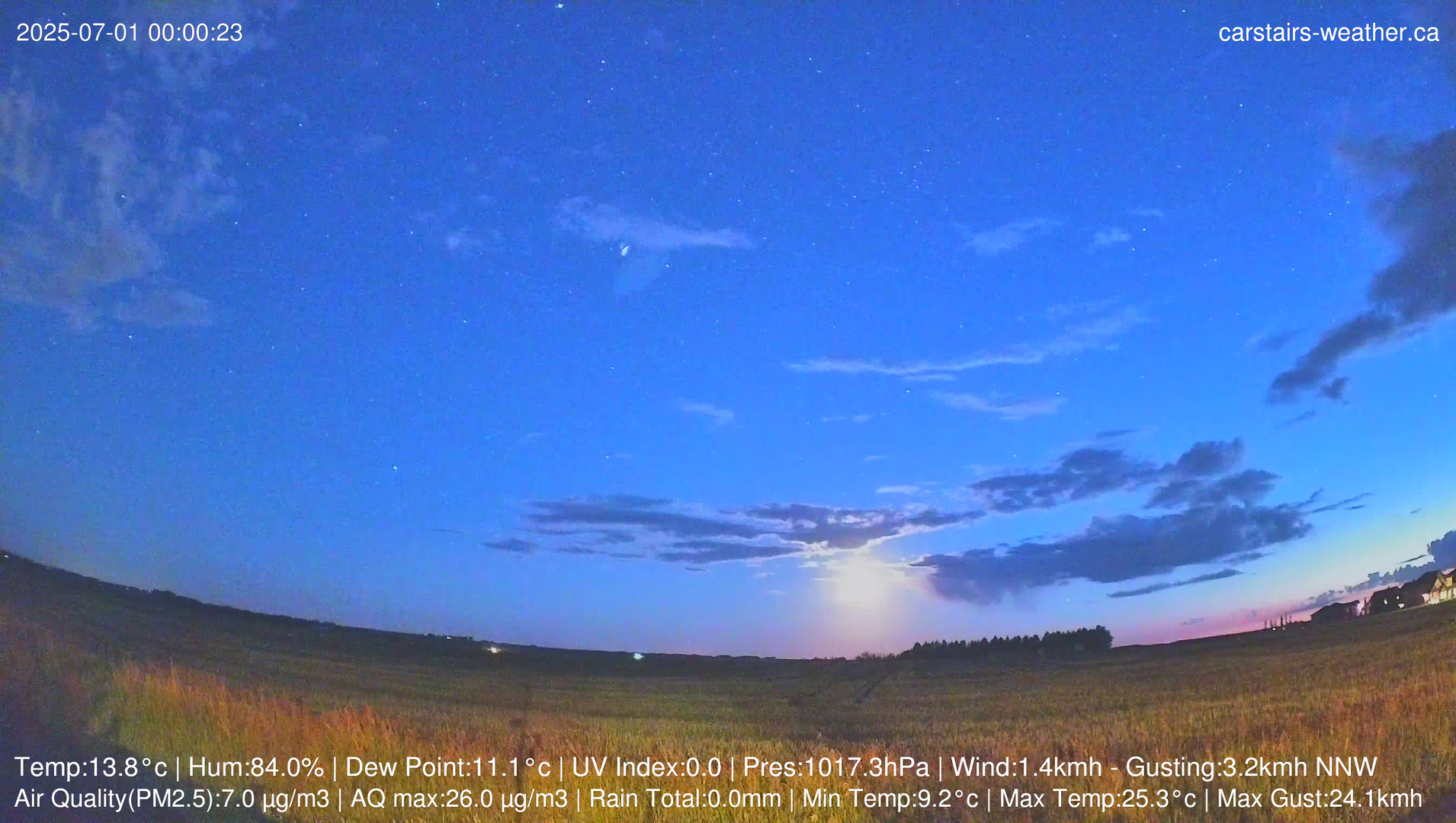 time-lapse frame, Carstairs Sky Cam webcam