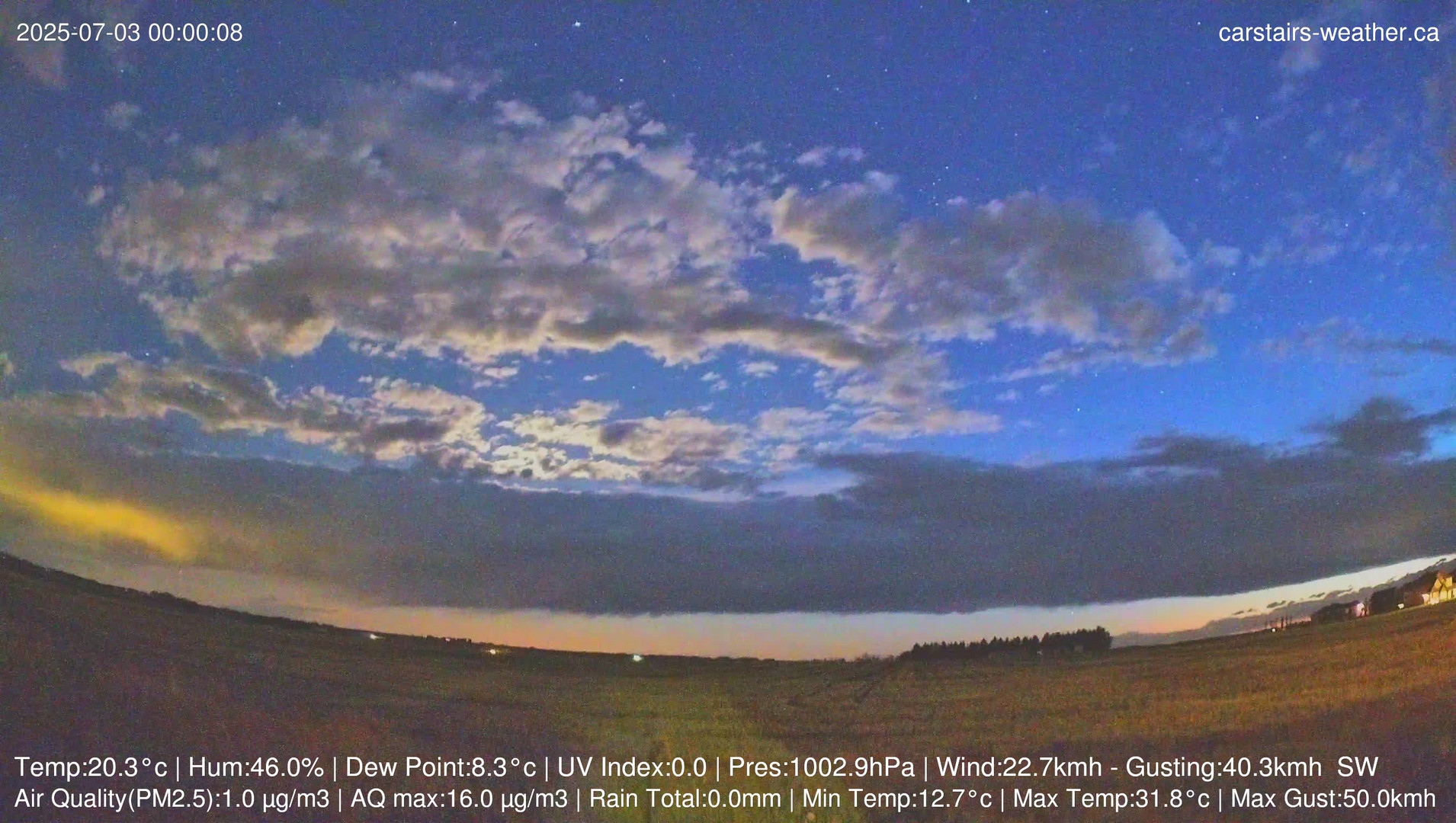time-lapse frame, Carstairs Sky Cam webcam