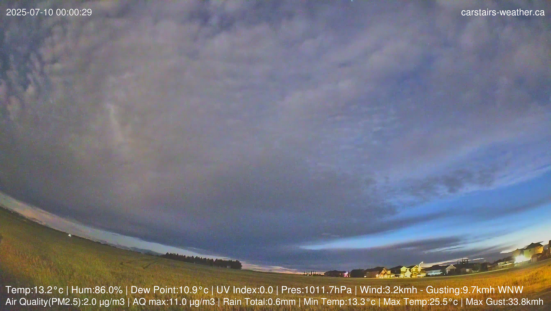time-lapse frame, Carstairs Sky Cam webcam