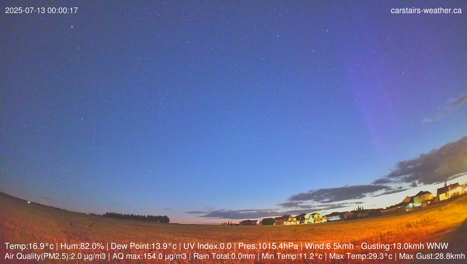 time-lapse frame, Carstairs Sky Cam webcam