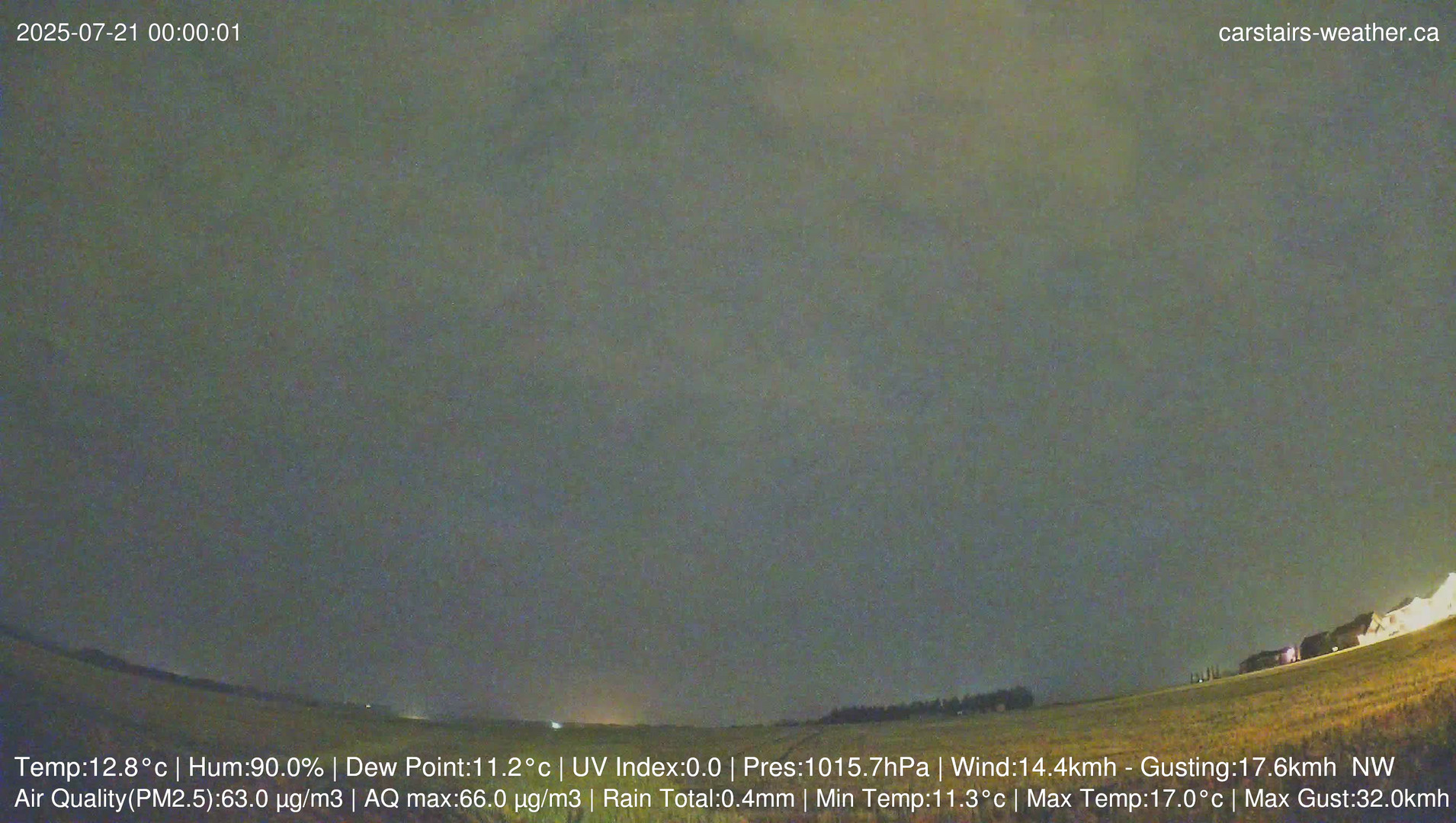 time-lapse frame, Carstairs Sky Cam webcam