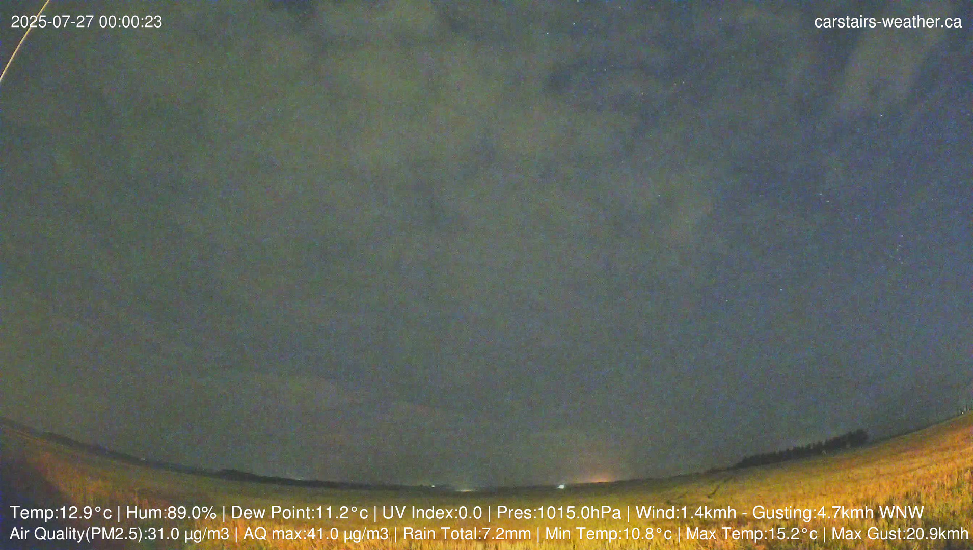 time-lapse frame, Carstairs Sky Cam webcam