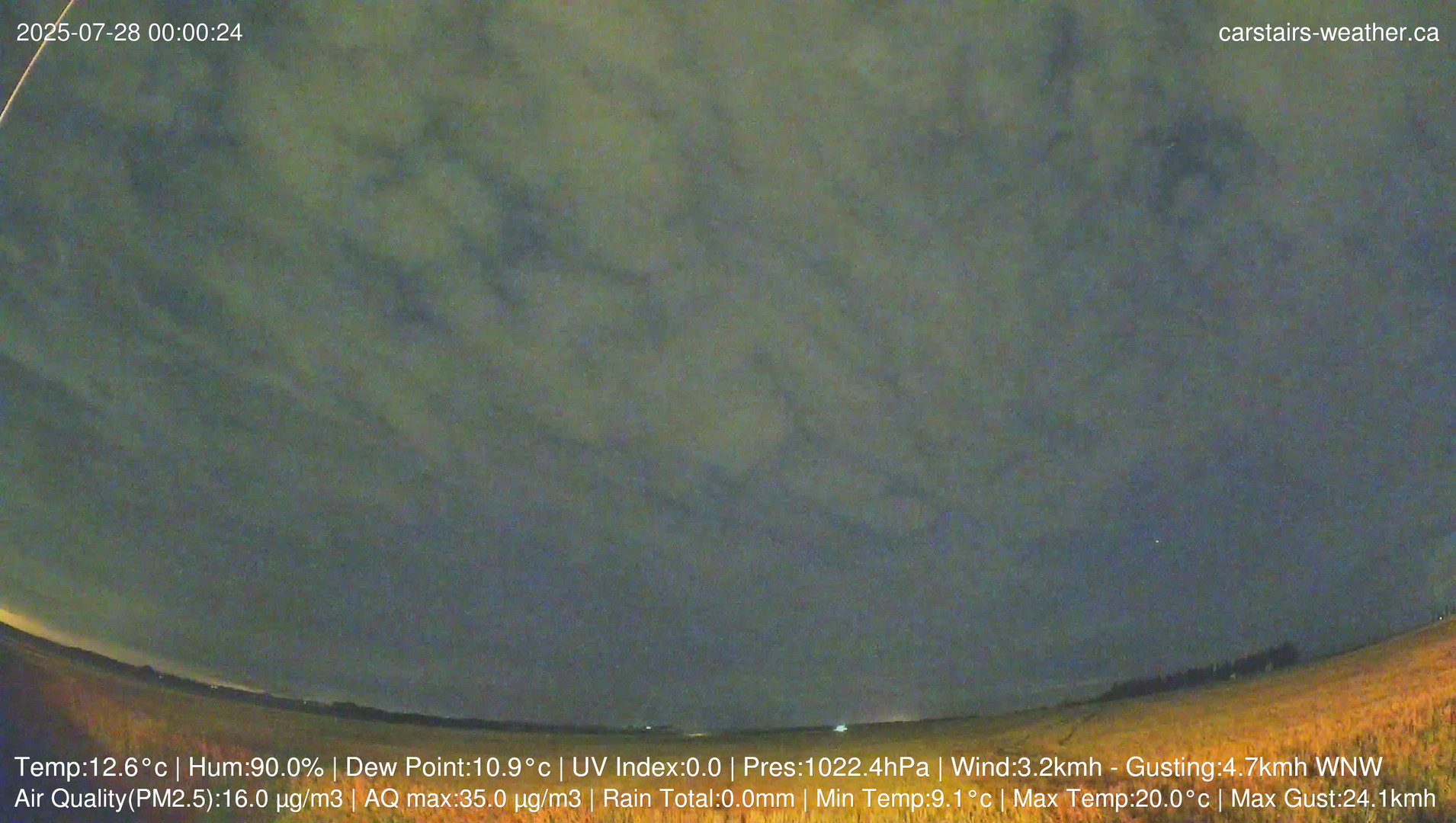 time-lapse frame, Carstairs Sky Cam webcam