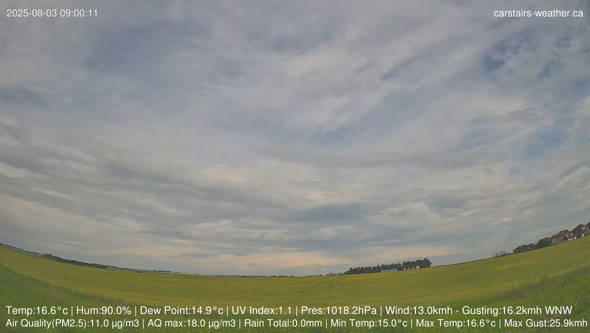 time-lapse frame, Carstairs Sky Cam webcam