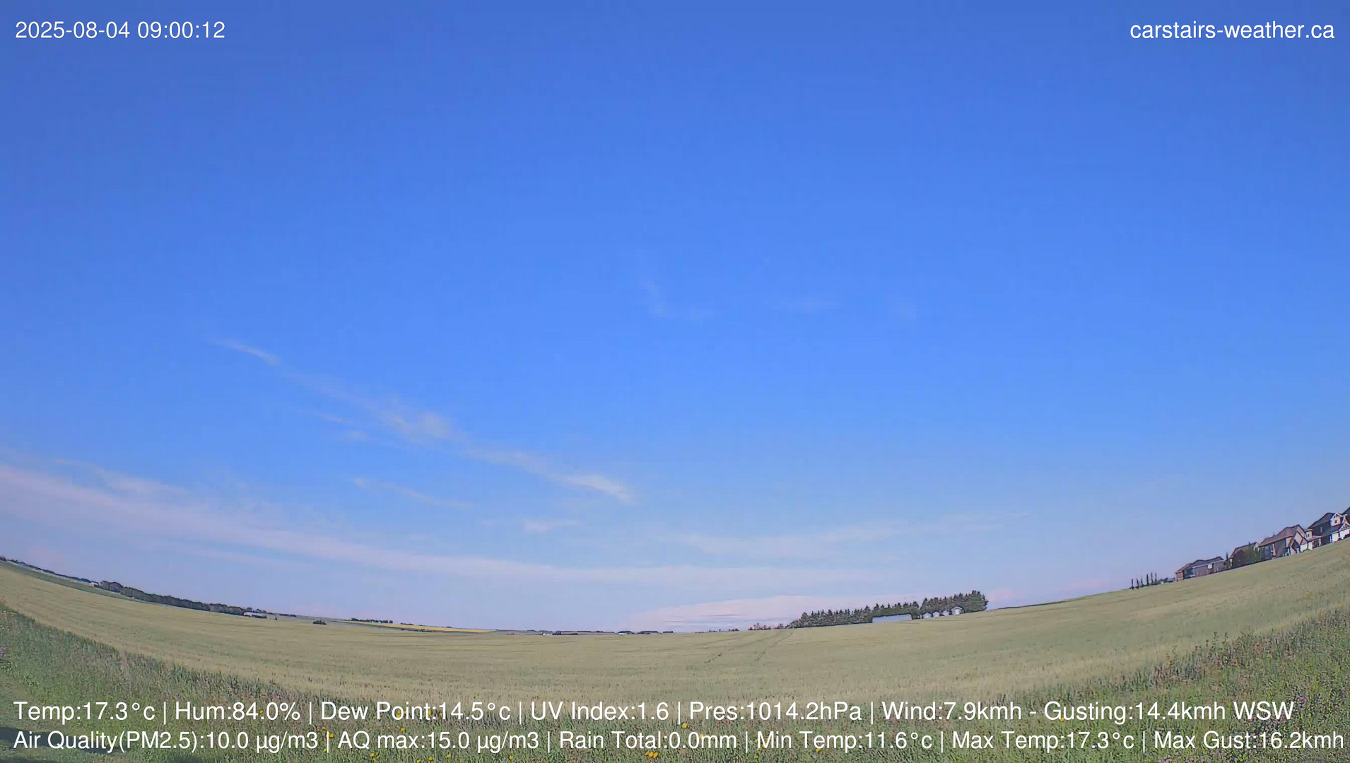 time-lapse frame, Carstairs Sky Cam webcam