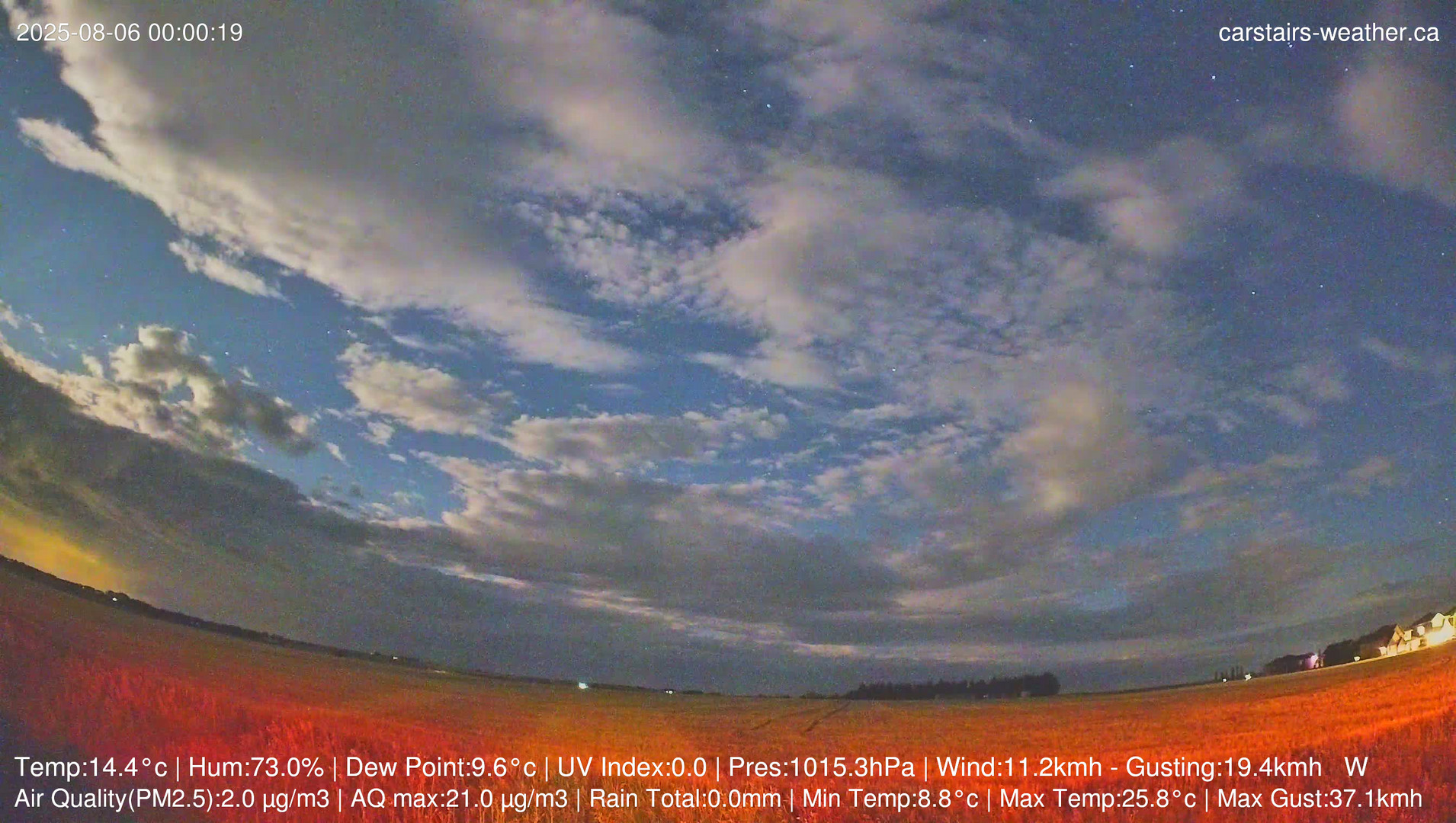 time-lapse frame, Carstairs Sky Cam webcam