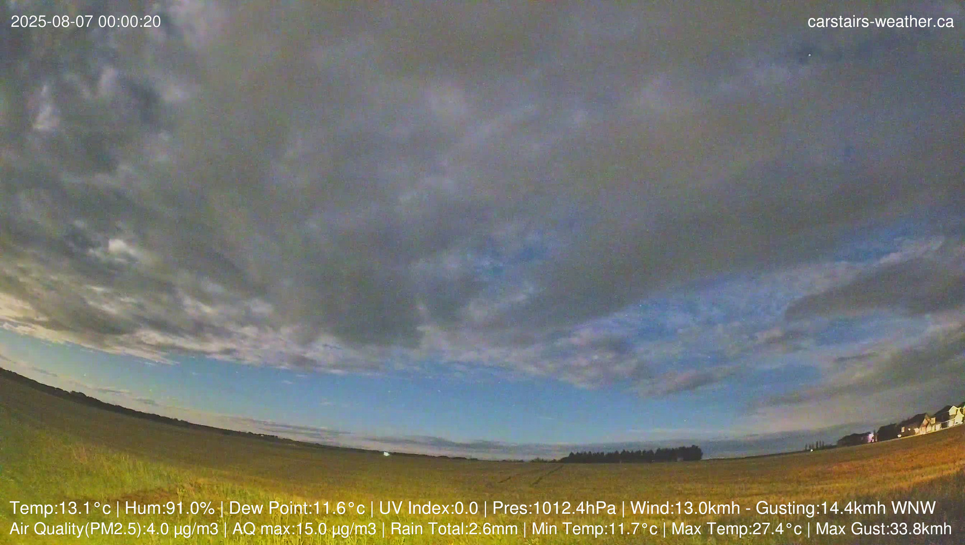 time-lapse frame, Carstairs Sky Cam webcam