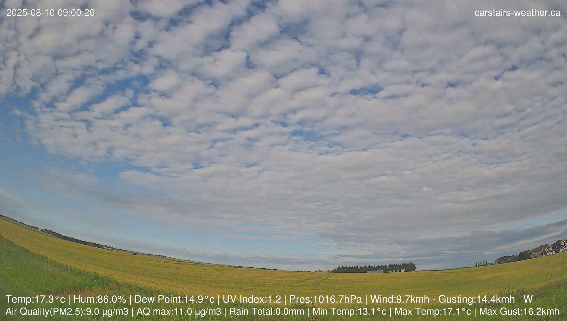 time-lapse frame, Carstairs Sky Cam webcam