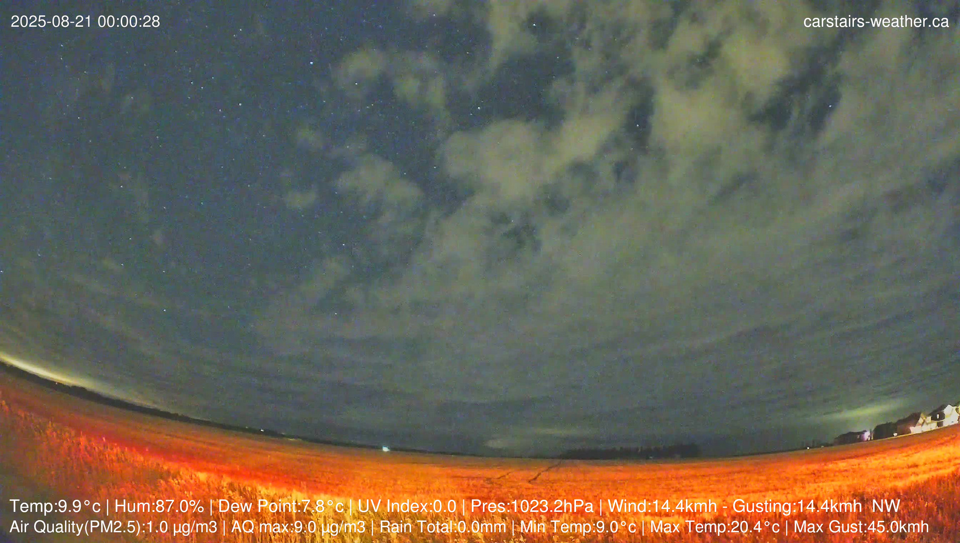 time-lapse frame, Carstairs Sky Cam webcam