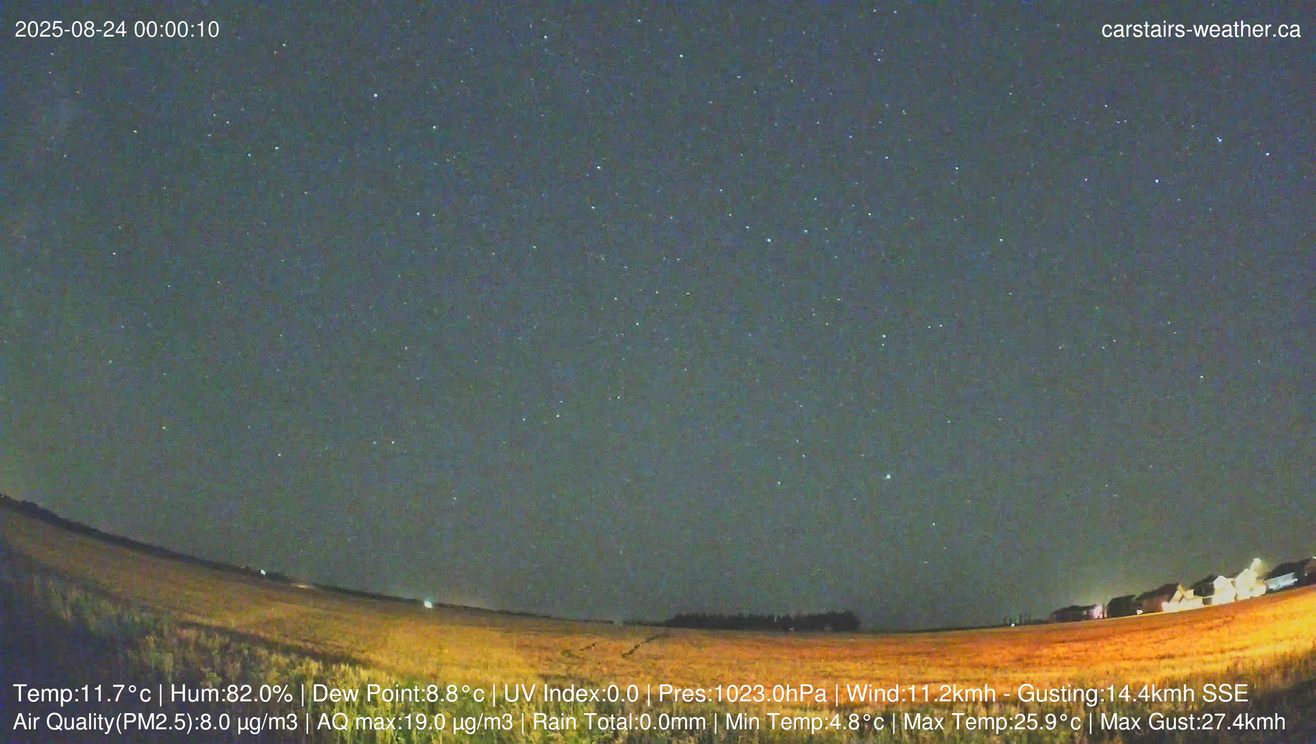 time-lapse frame, Carstairs Sky Cam webcam