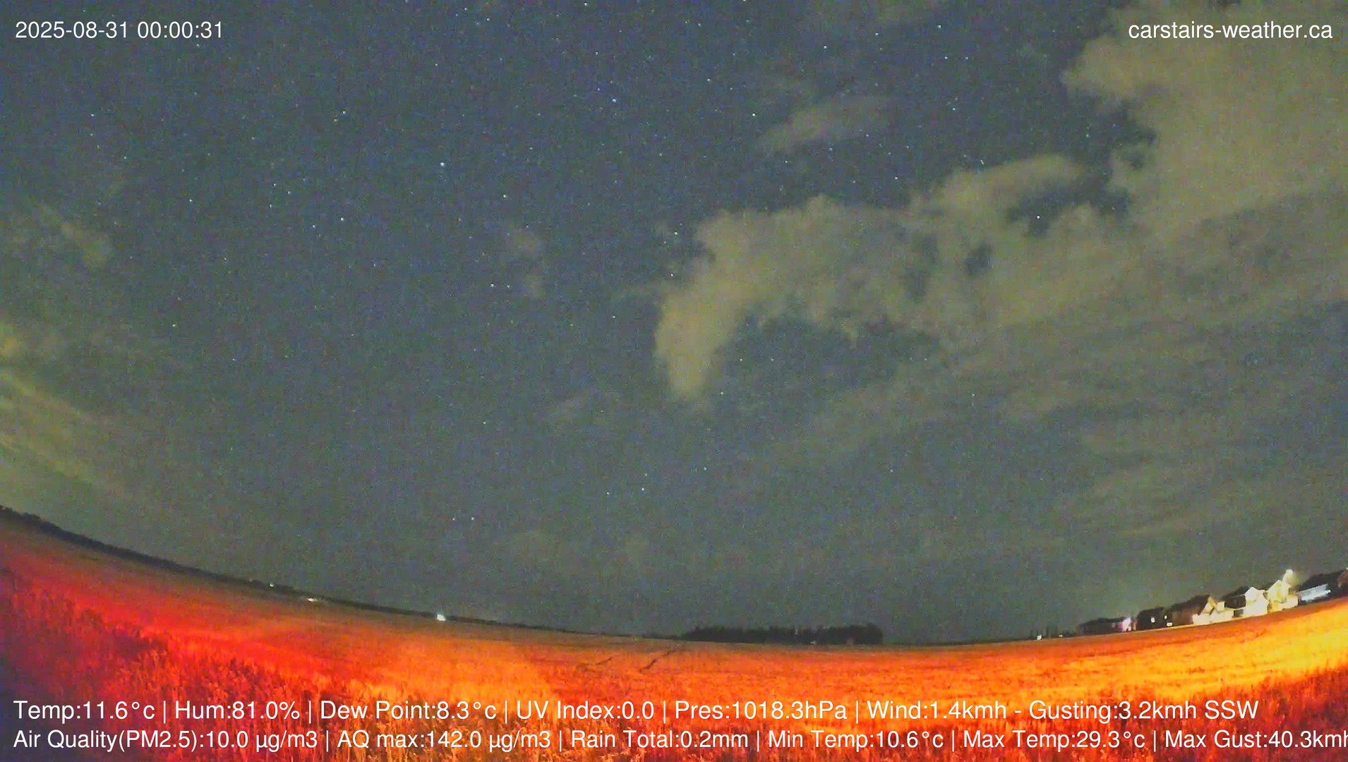 time-lapse frame, Carstairs Sky Cam webcam