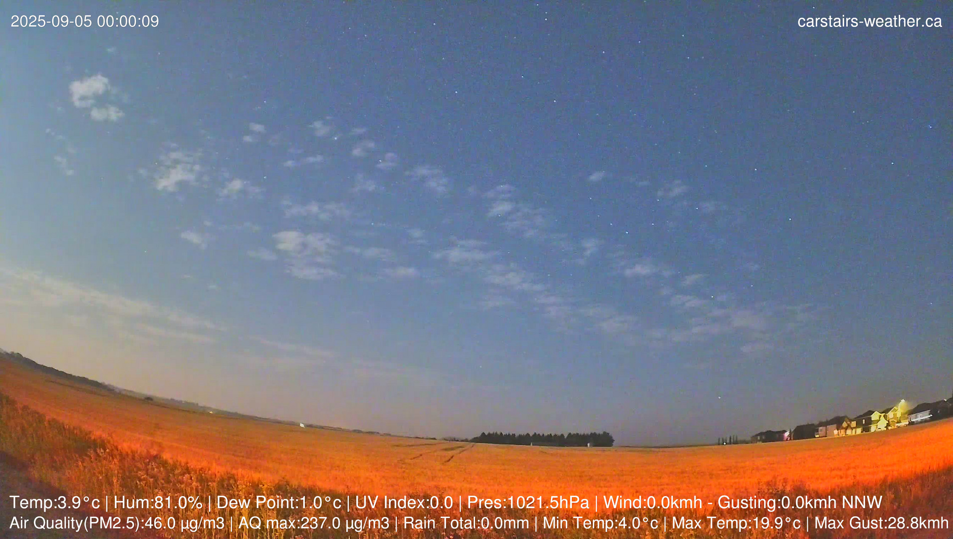 time-lapse frame, Carstairs Sky Cam webcam
