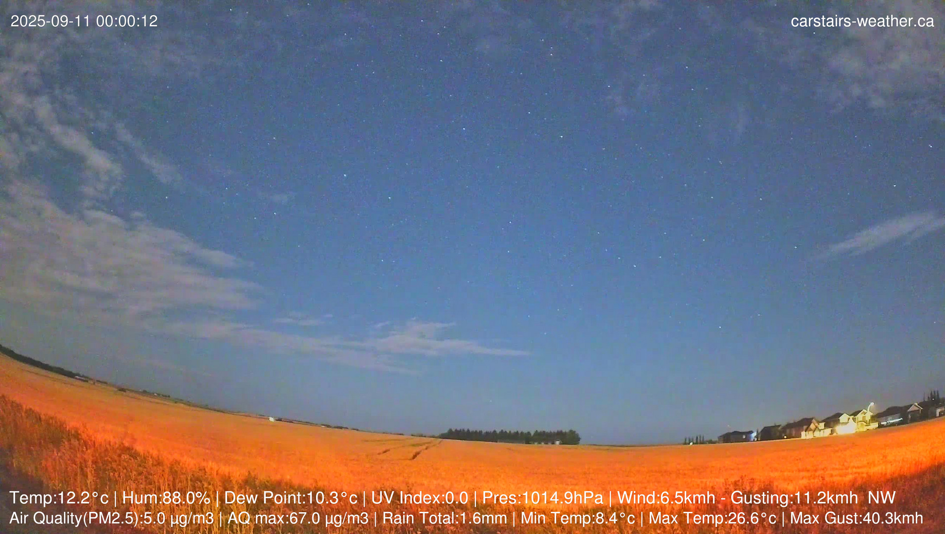 time-lapse frame, Carstairs Sky Cam webcam