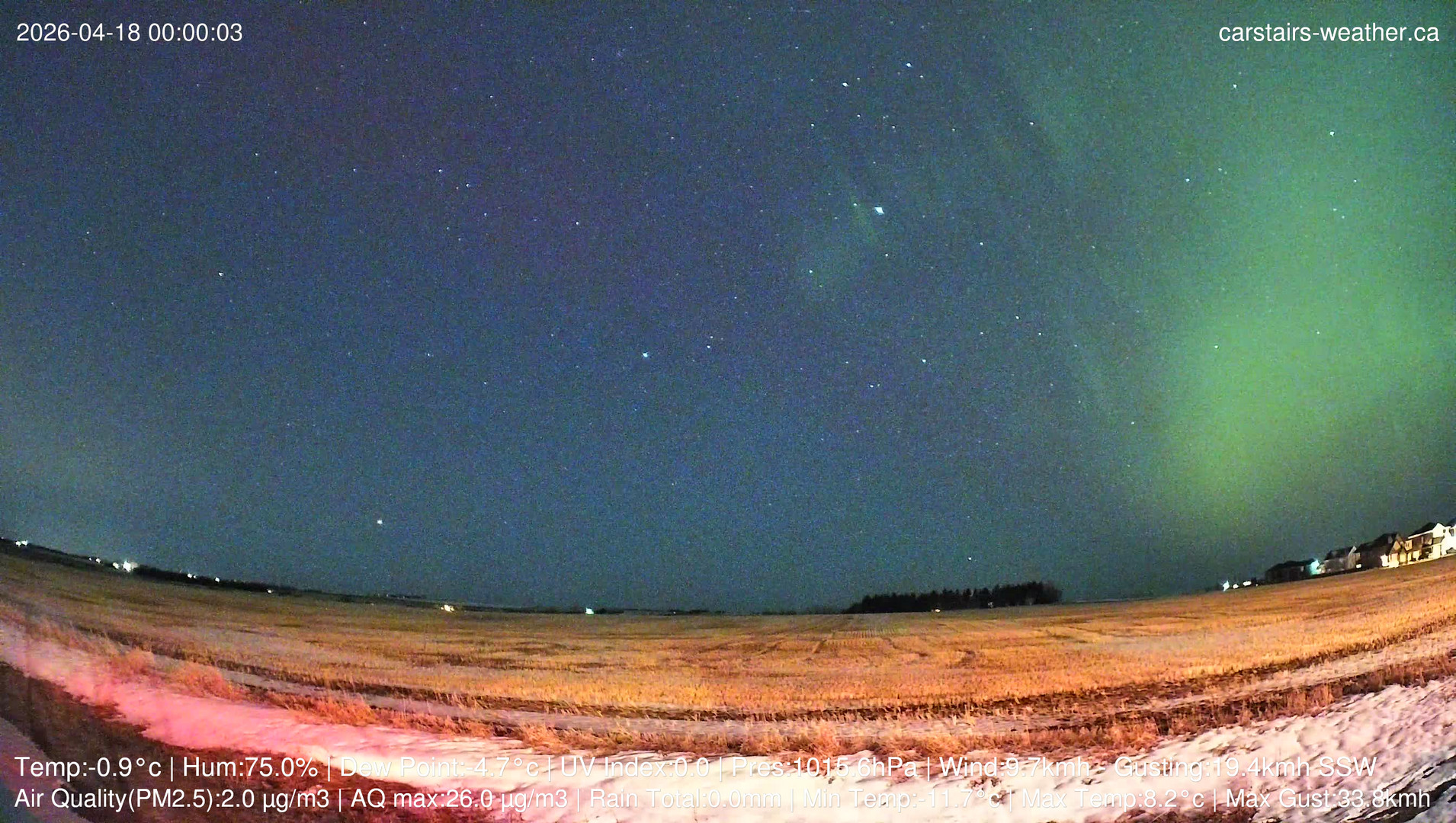 time-lapse frame, Carstairs Sky Cam webcam