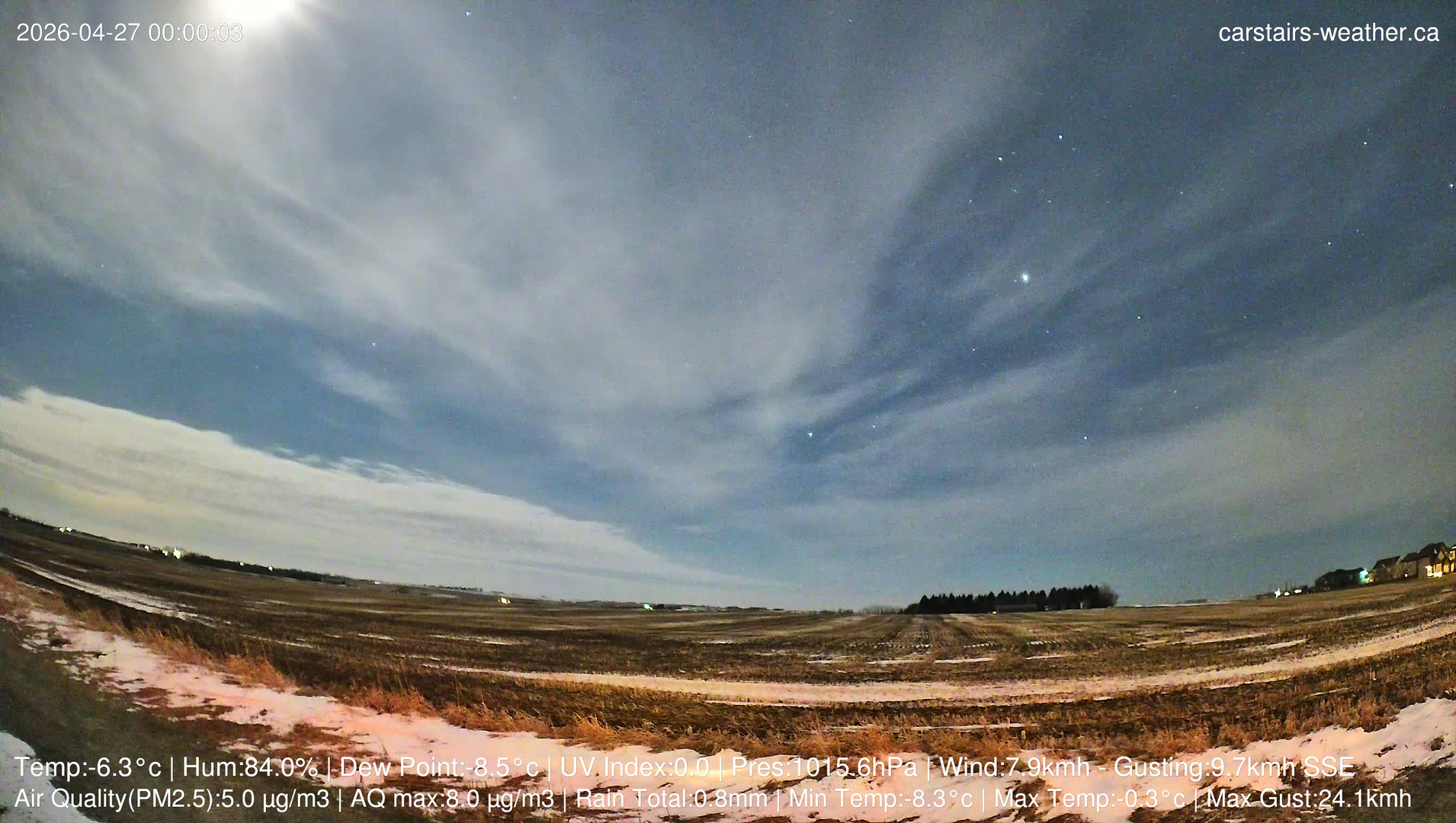 time-lapse frame, Carstairs Sky Cam webcam