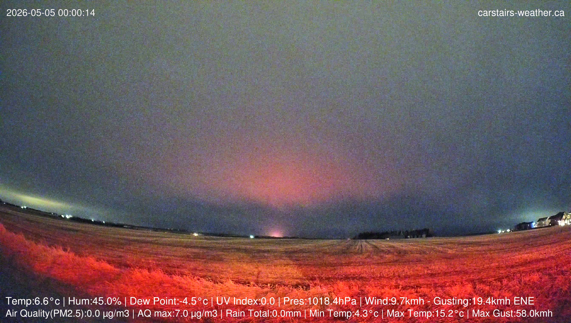 time-lapse frame, Carstairs Sky Cam webcam