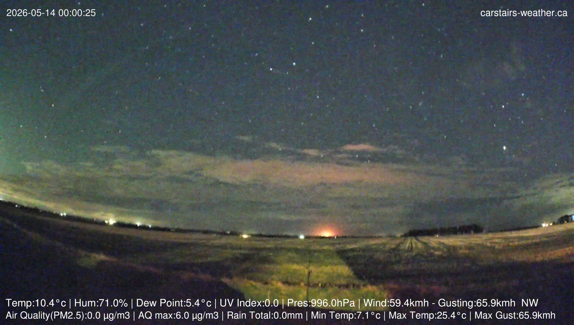 time-lapse frame, Carstairs Sky Cam webcam