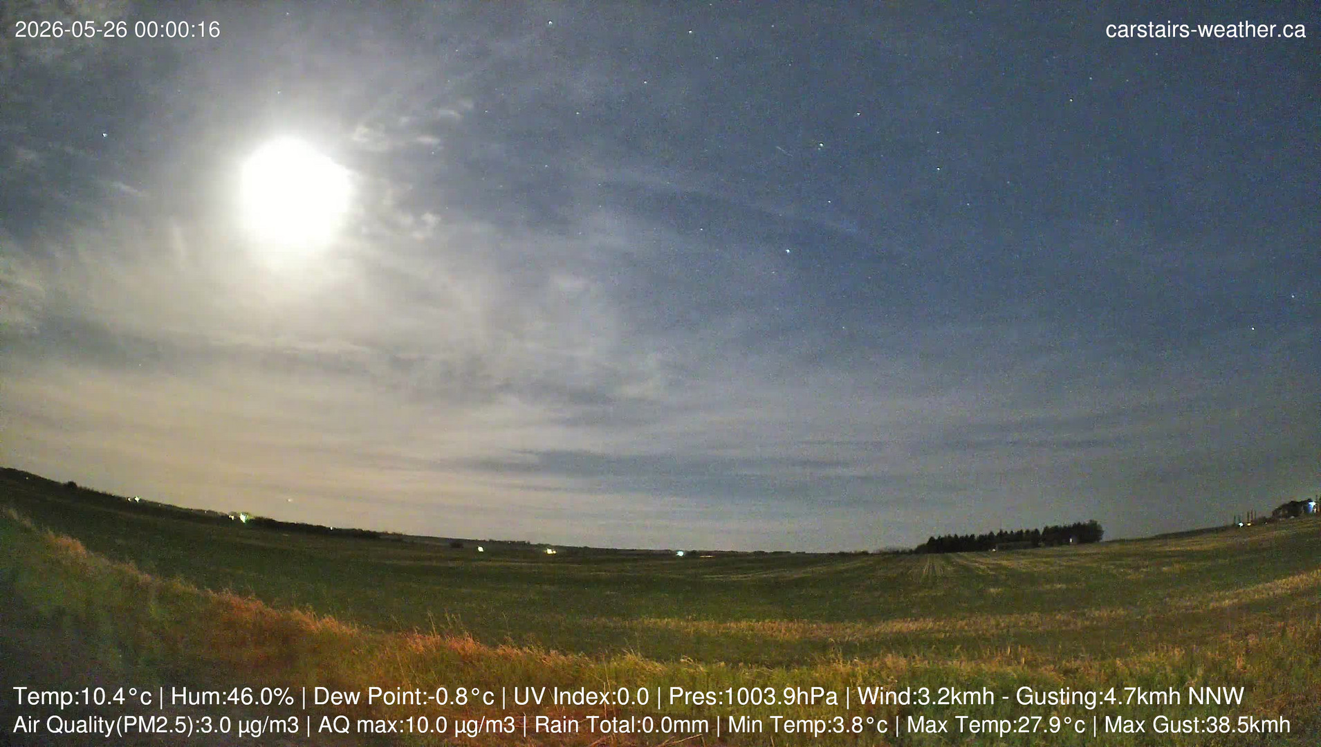 time-lapse frame, Carstairs Sky Cam webcam