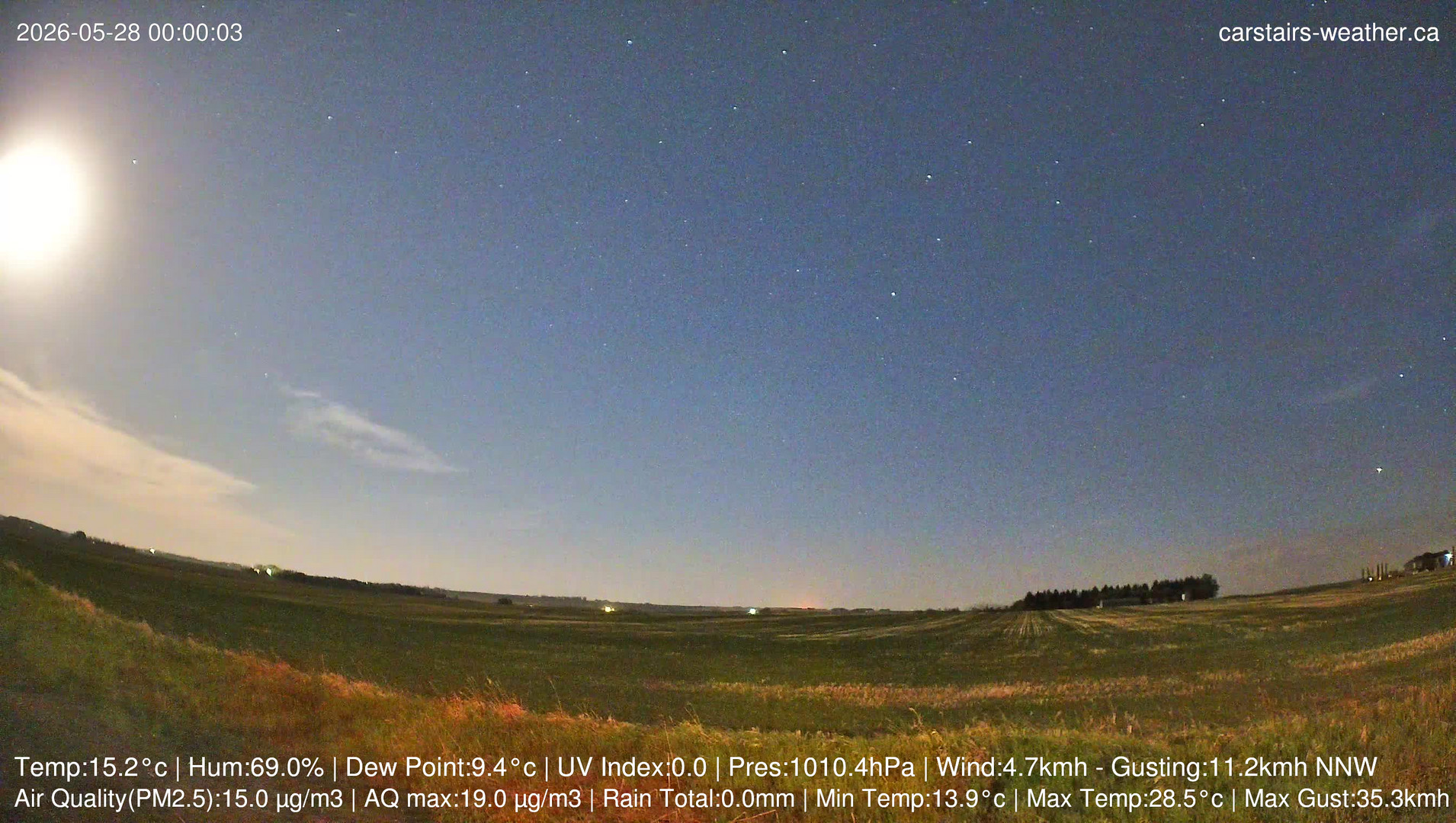time-lapse frame, Carstairs Sky Cam webcam
