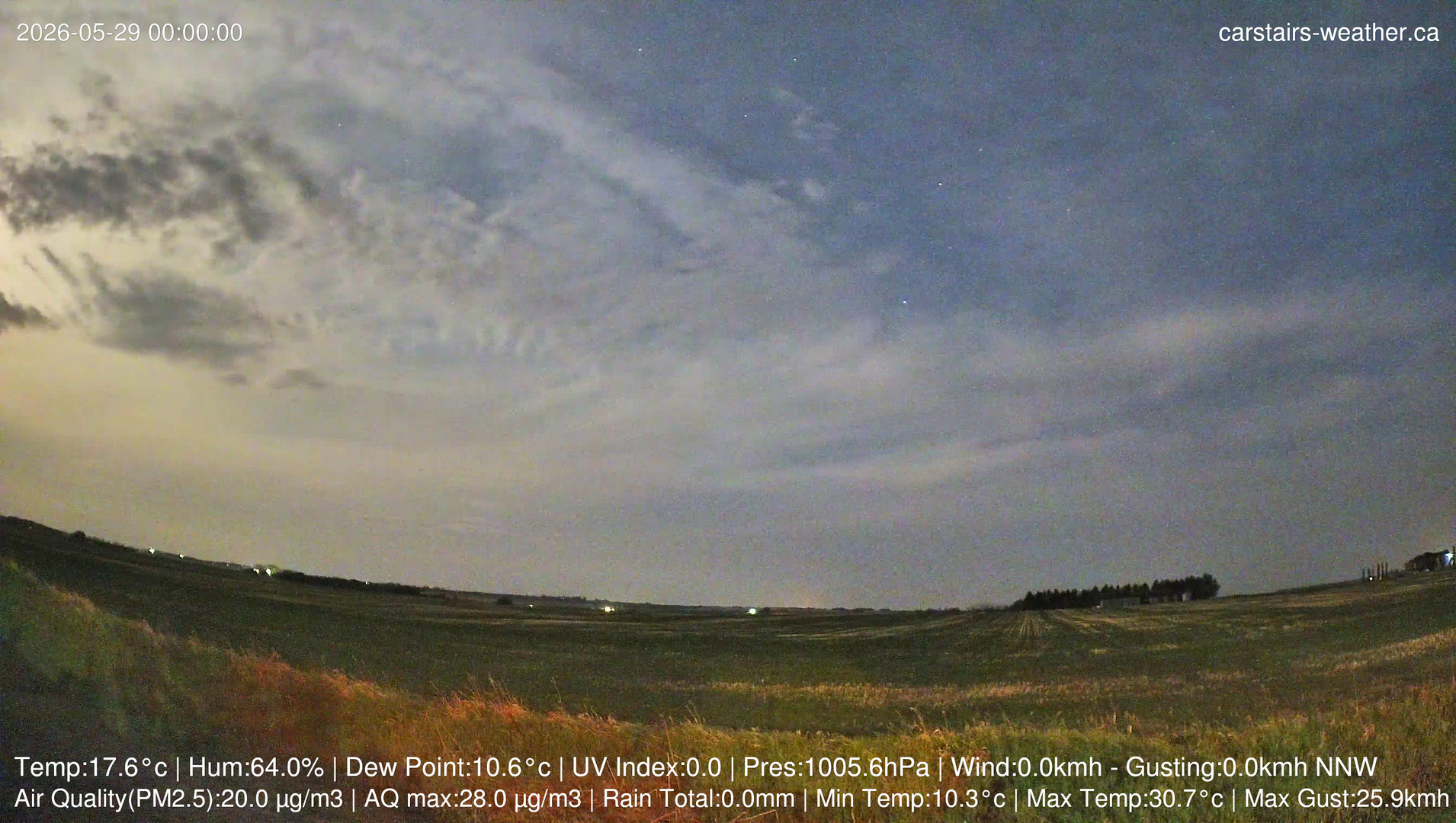 time-lapse frame, Carstairs Sky Cam webcam