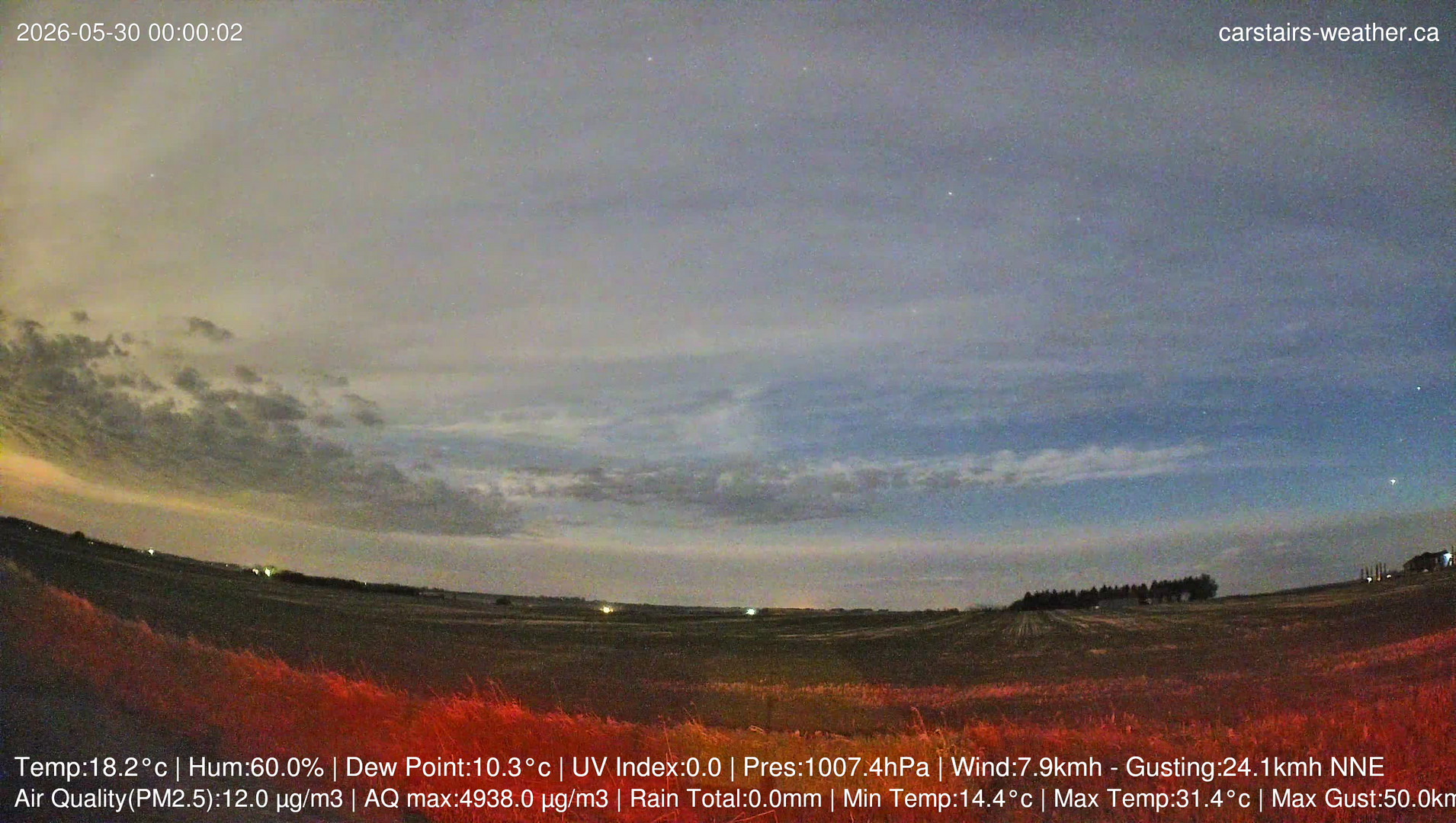 time-lapse frame, Carstairs Sky Cam webcam