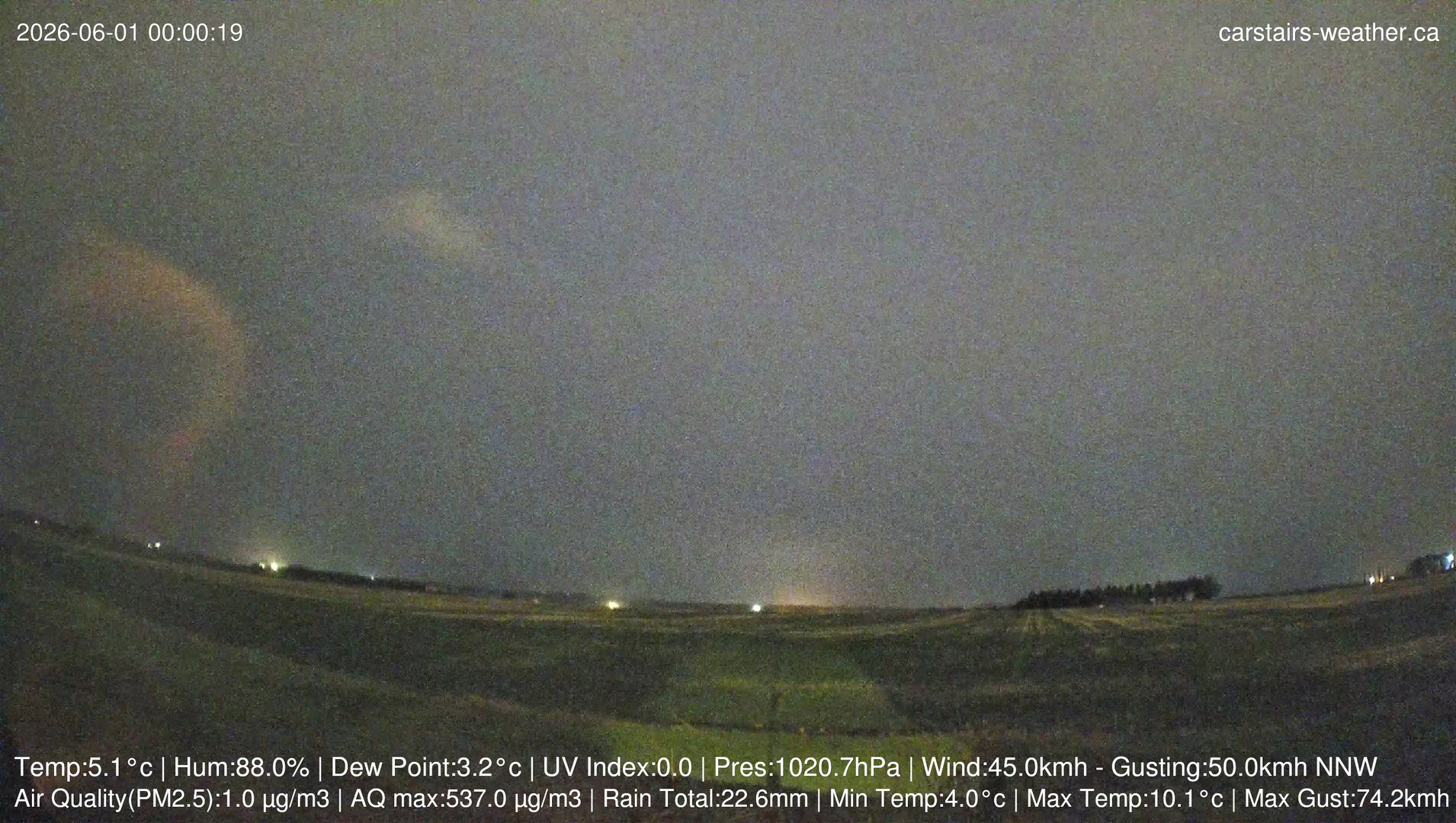 time-lapse frame, Carstairs Sky Cam webcam