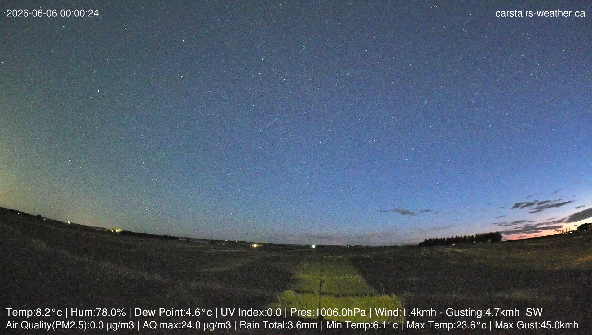 time-lapse frame, Carstairs Sky Cam webcam