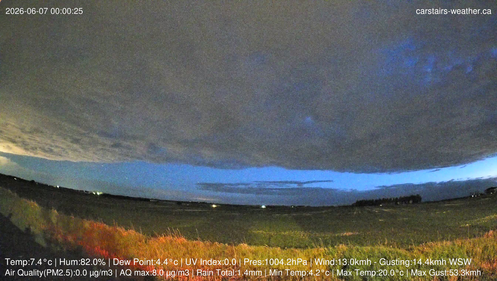 time-lapse frame, Carstairs Sky Cam webcam