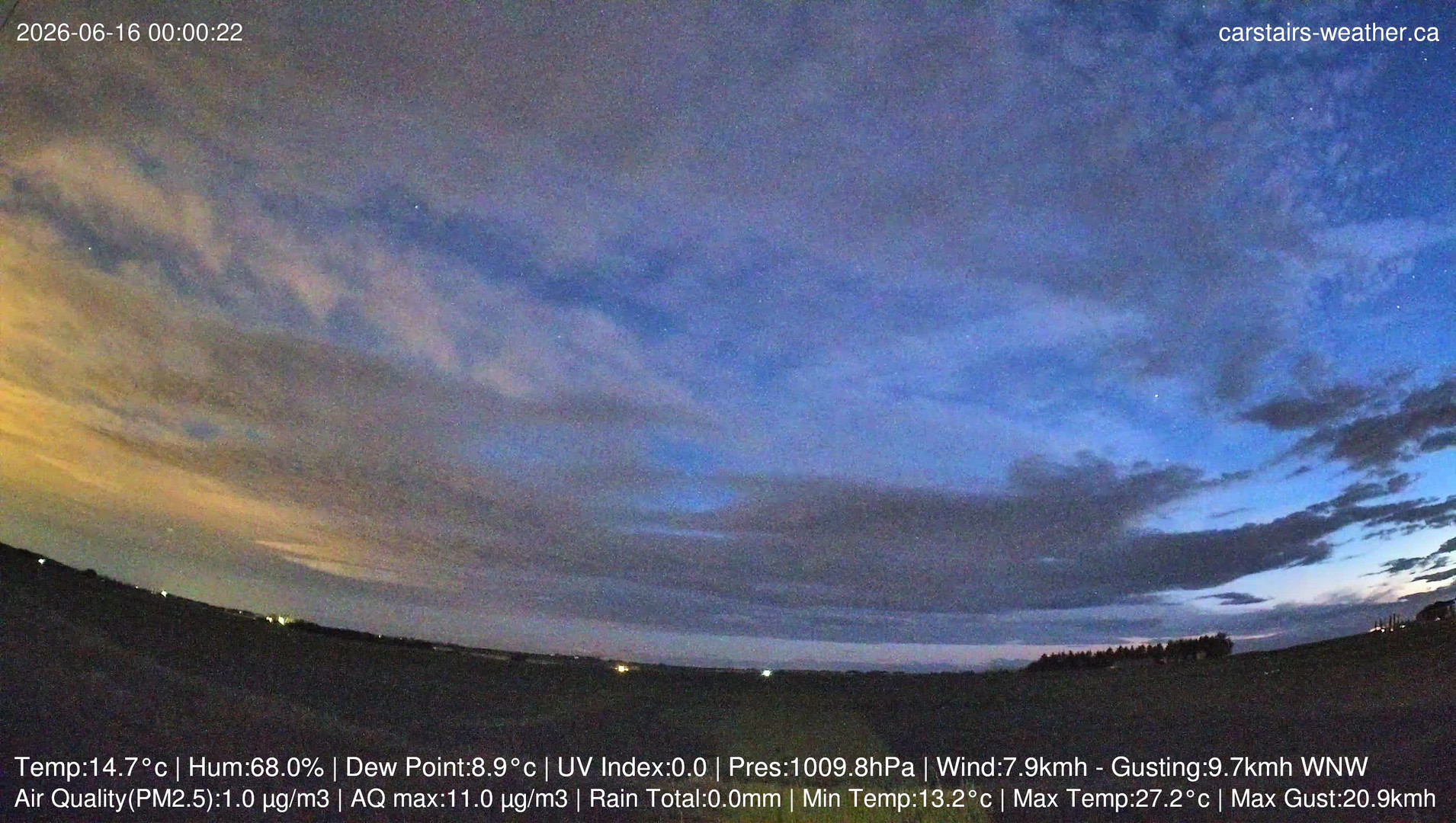 time-lapse frame, Carstairs Sky Cam webcam