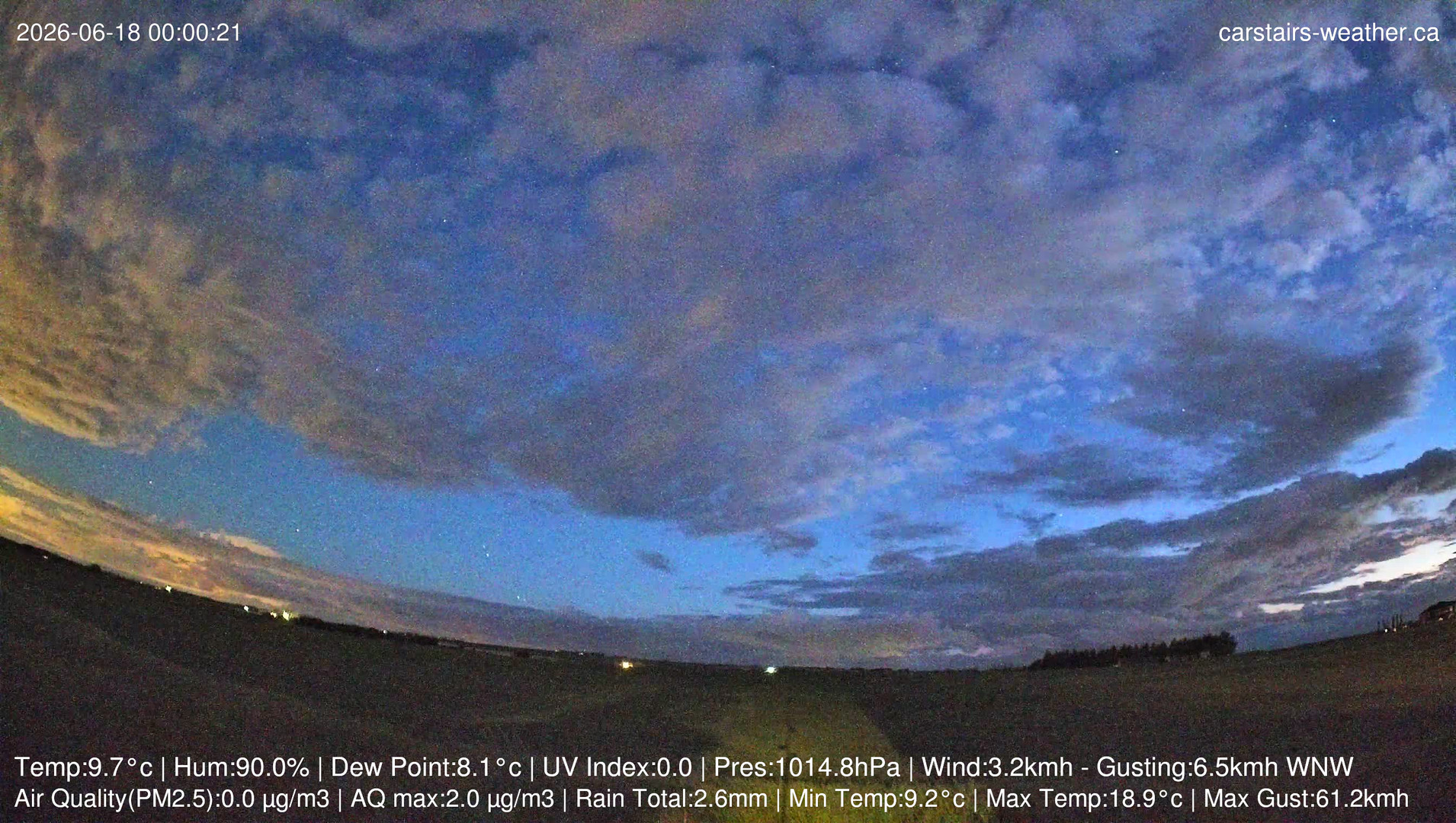 time-lapse frame, Carstairs Sky Cam webcam