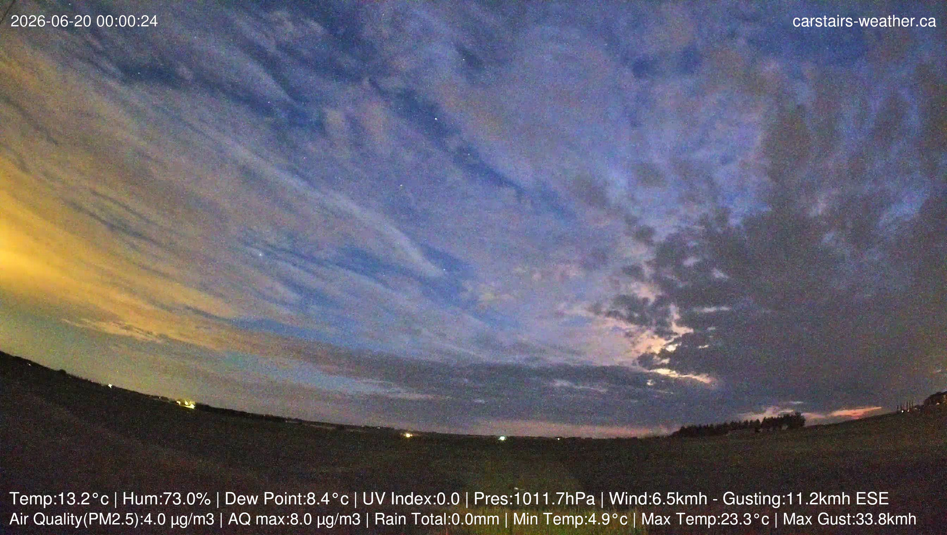 time-lapse frame, Carstairs Sky Cam webcam