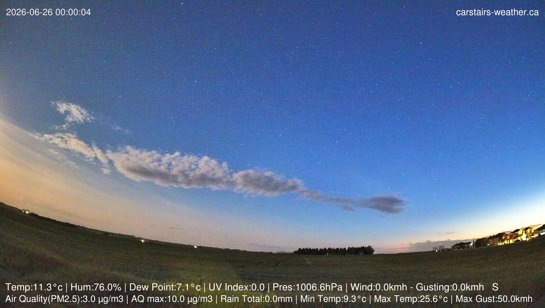 time-lapse frame, Carstairs Sky Cam webcam