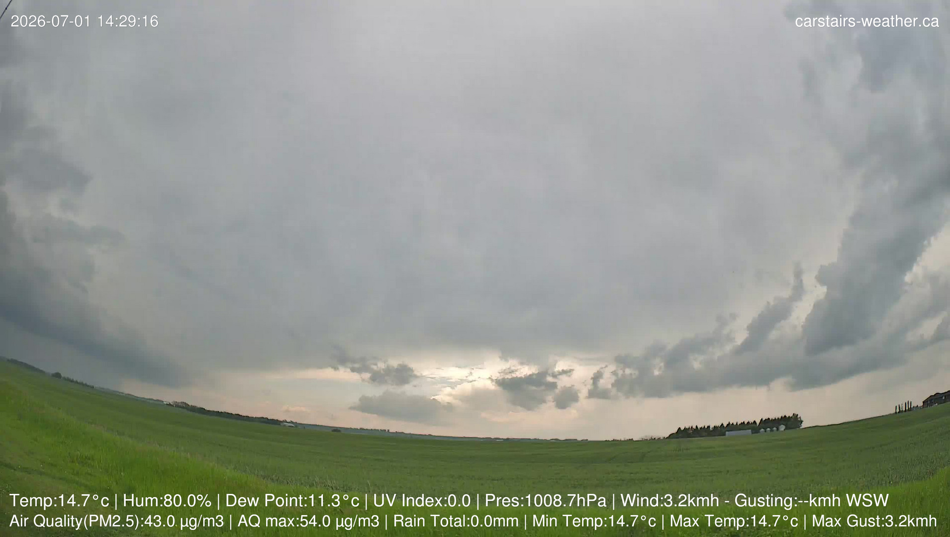 time-lapse frame, Carstairs Sky Cam webcam