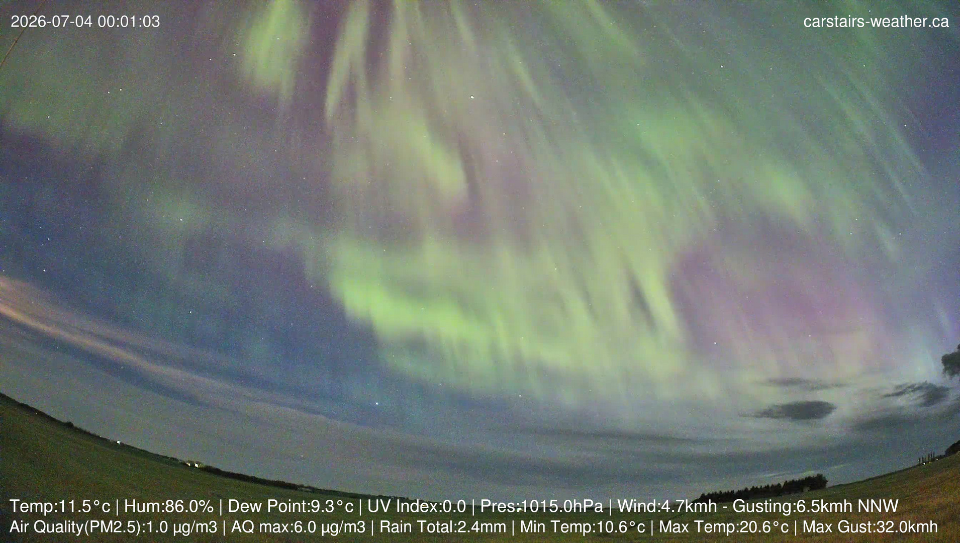 time-lapse frame, Carstairs Sky Cam webcam