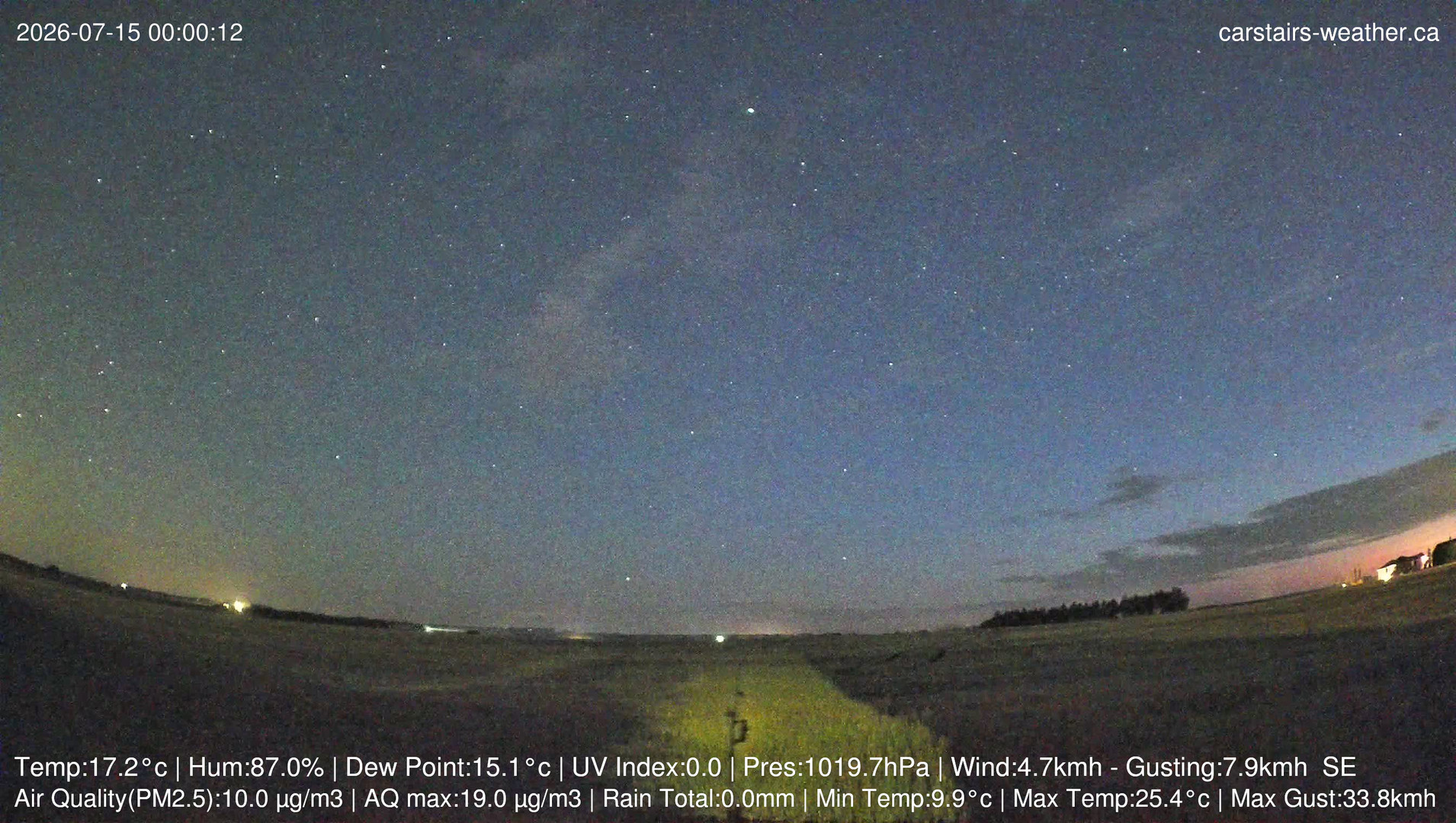 time-lapse frame, Carstairs Sky Cam webcam