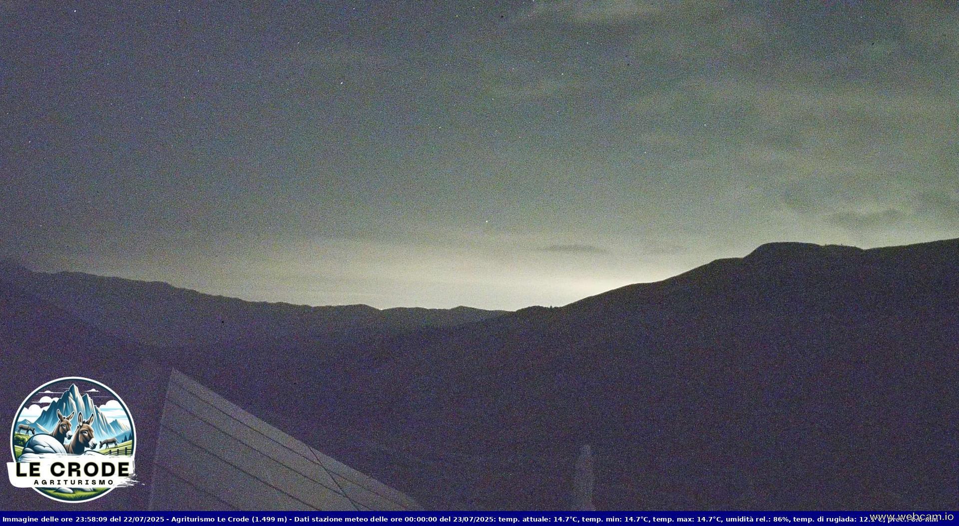 time-lapse frame, Agriturismo Le Crode - M. Pizzoc (TV) - 1499 m webcam