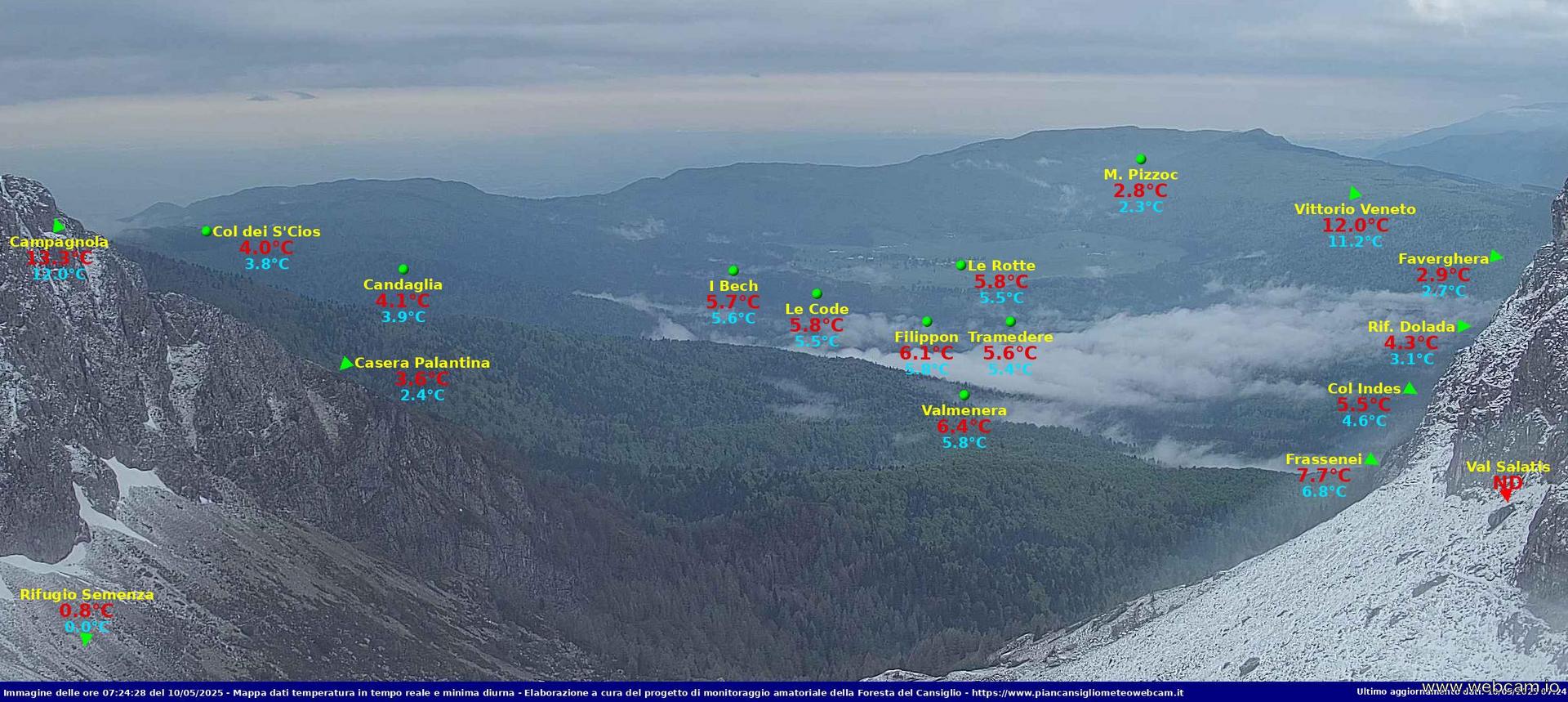 time-lapse frame, Timelapse sinottico da webcam Rif. Semenza webcam