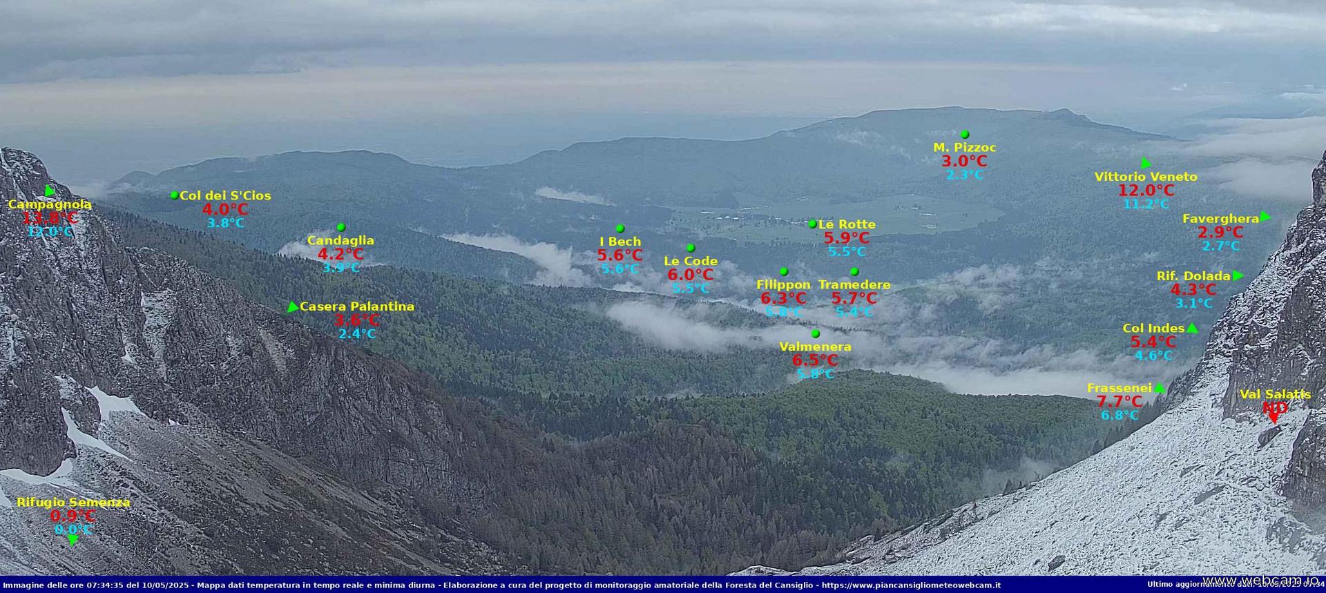 time-lapse frame, Timelapse sinottico da webcam Rif. Semenza webcam