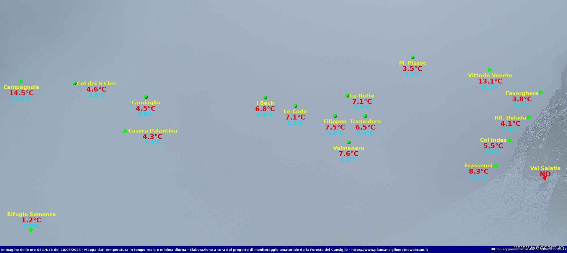 time-lapse frame, Timelapse sinottico da webcam Rif. Semenza webcam