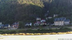 view from Webcam in Bad Schandau, Krippen & Postelwitz on 2025-07-02