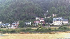 view from Webcam in Bad Schandau, Krippen & Postelwitz on 2025-07-08