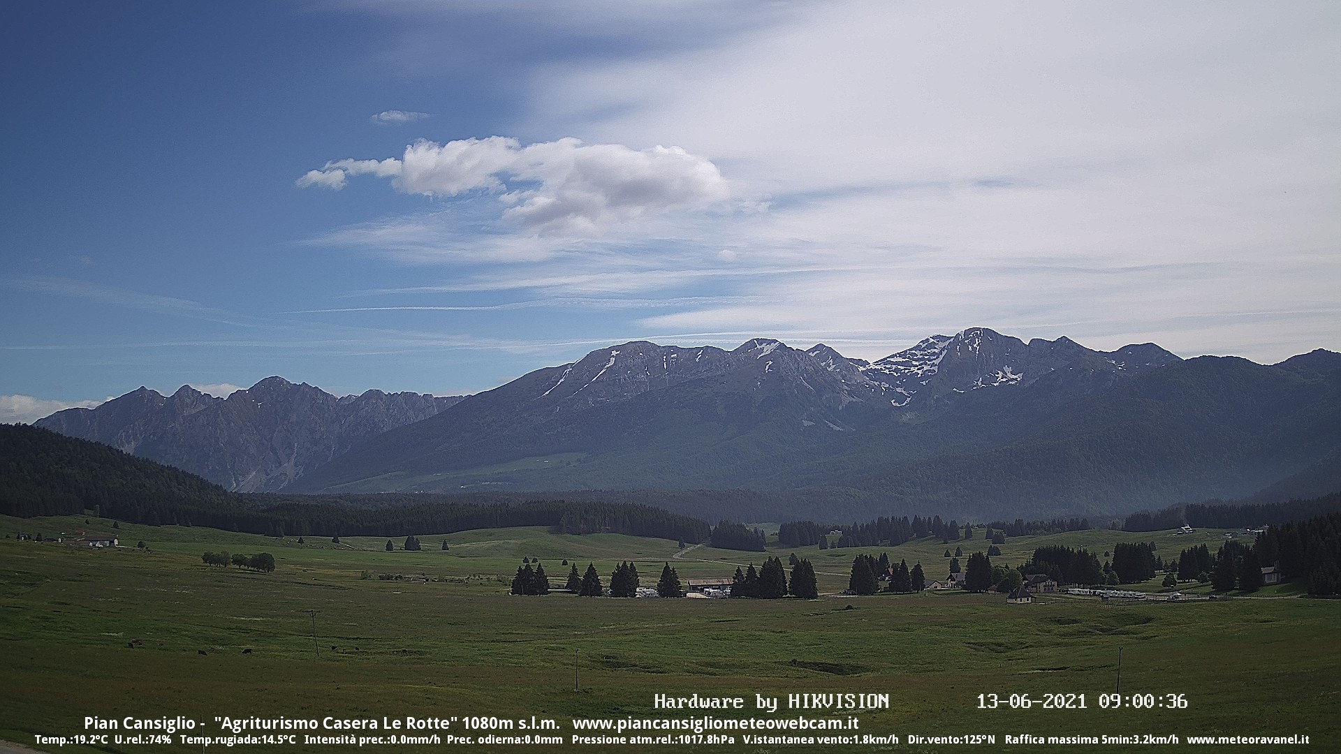 time-lapse frame, Pian Cansiglio - Casera Le Rotte webcam
